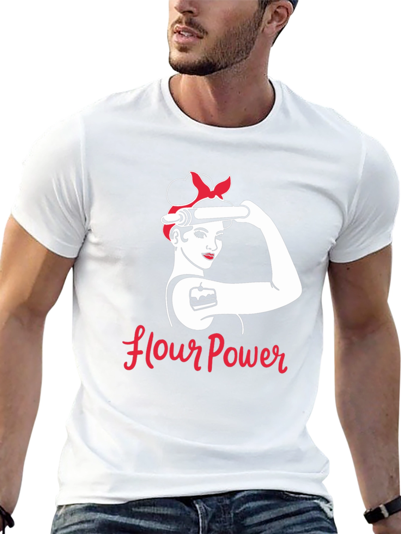Flour Power T-Shirt - Retro Baker Design