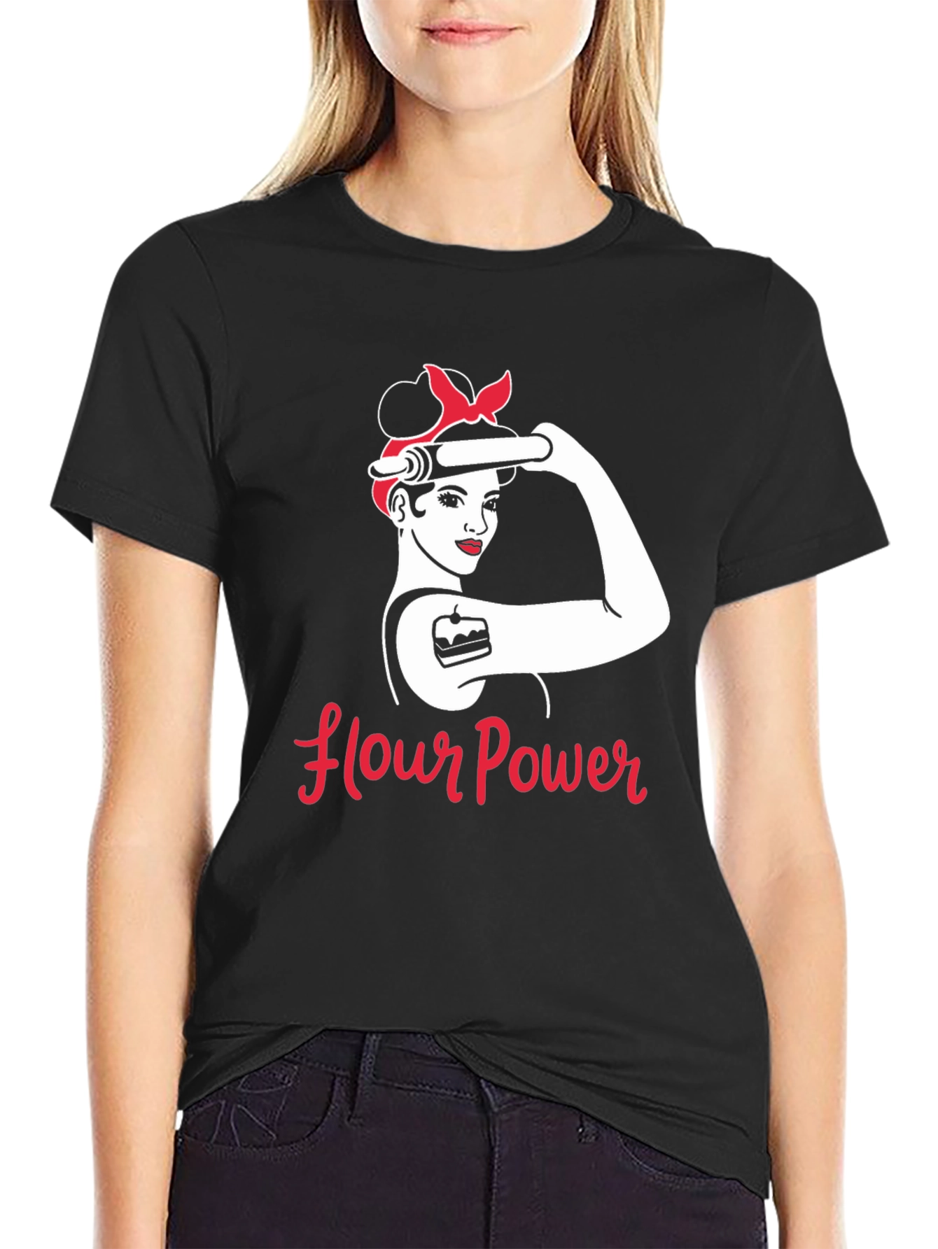 Flour Power T-Shirt - Retro Baker Design