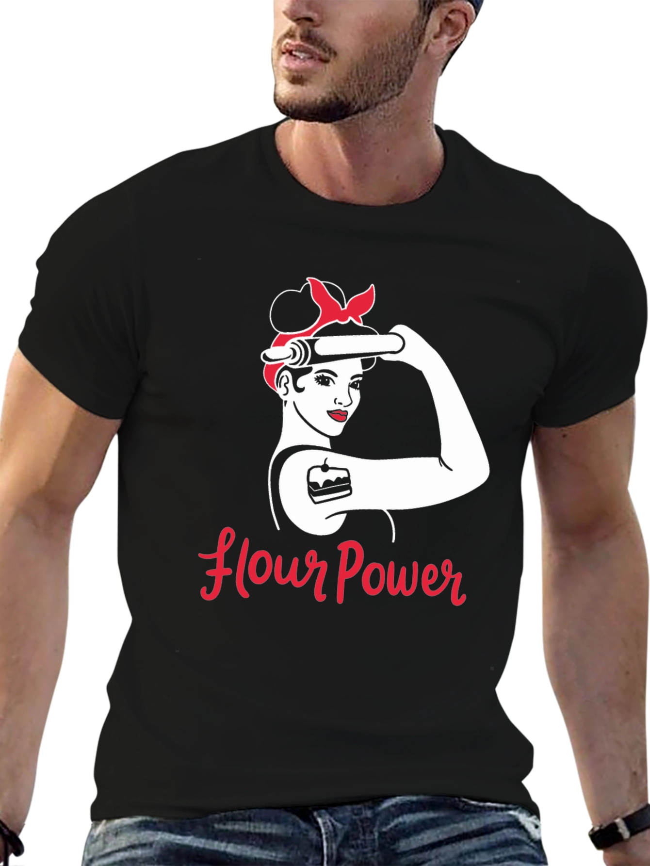 Flour Power T-Shirt - Retro Baker Design