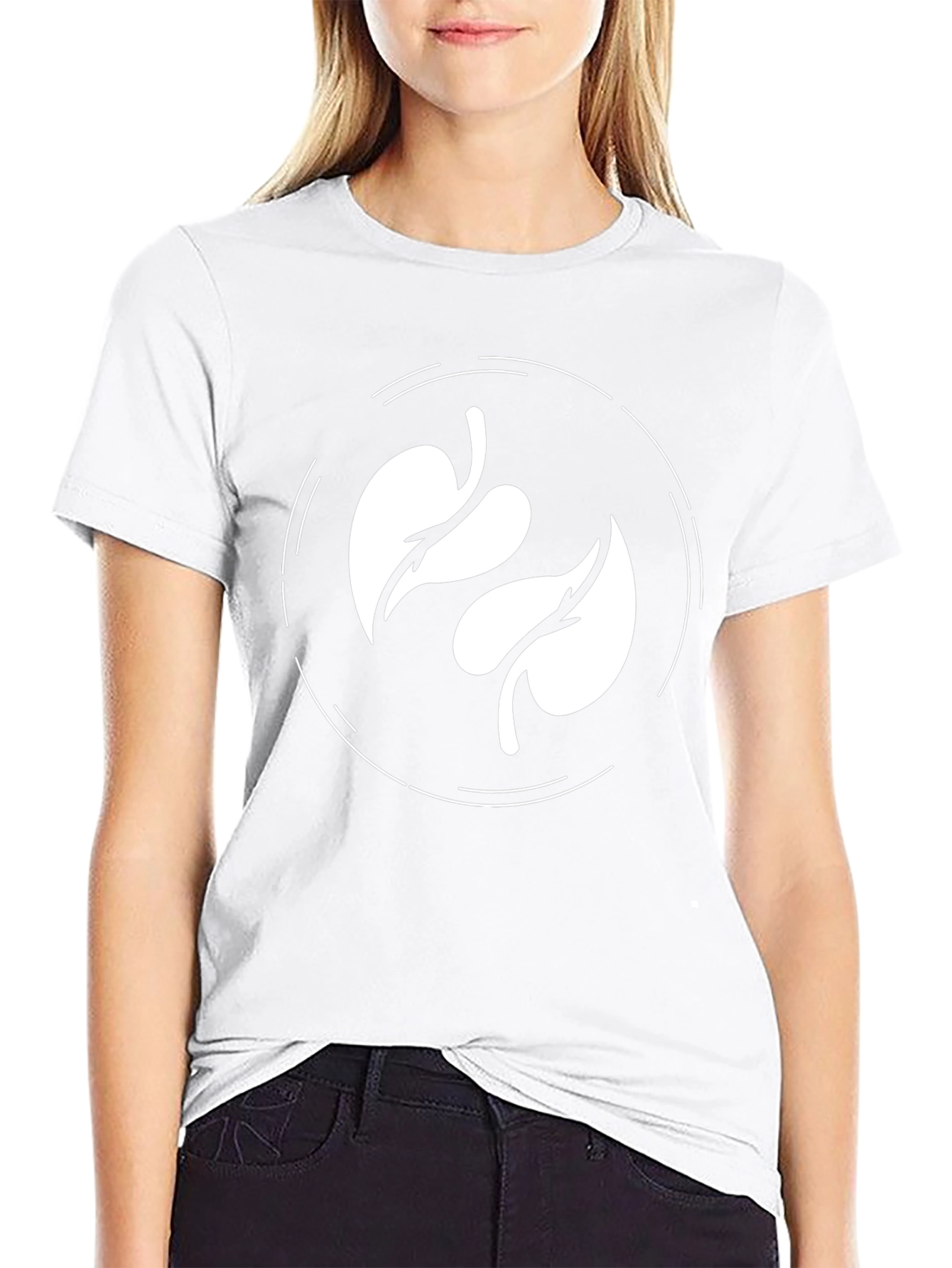 Leaf Circle Graphic Tee - Modern Casual Shirt