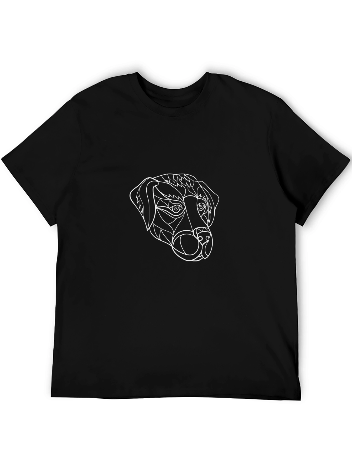 Abstract Dog Graphic Black T-Shirt
