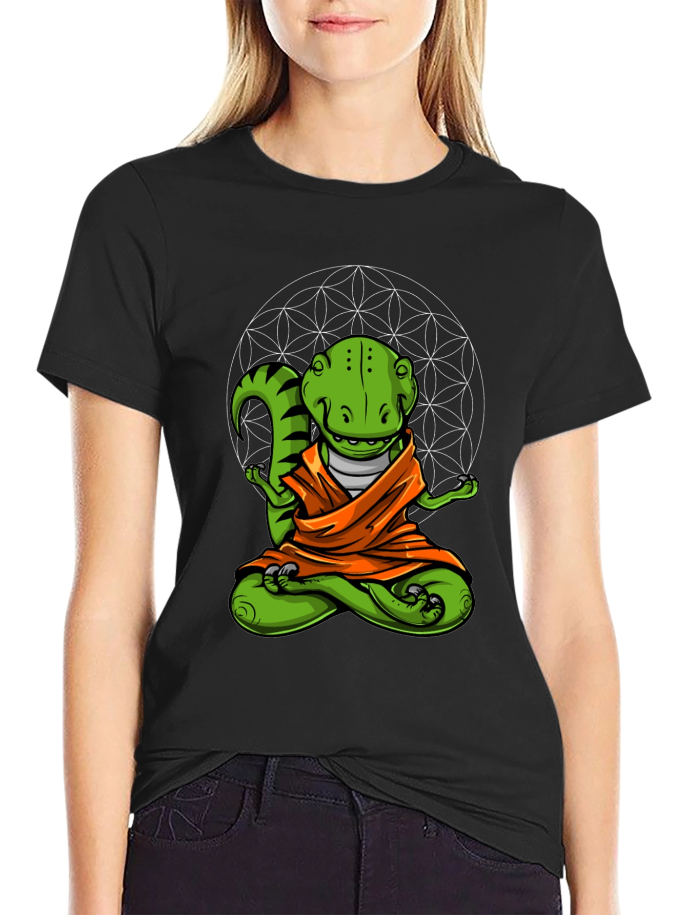 Zen Dino T-Shirt - Meditating Reptile Tee