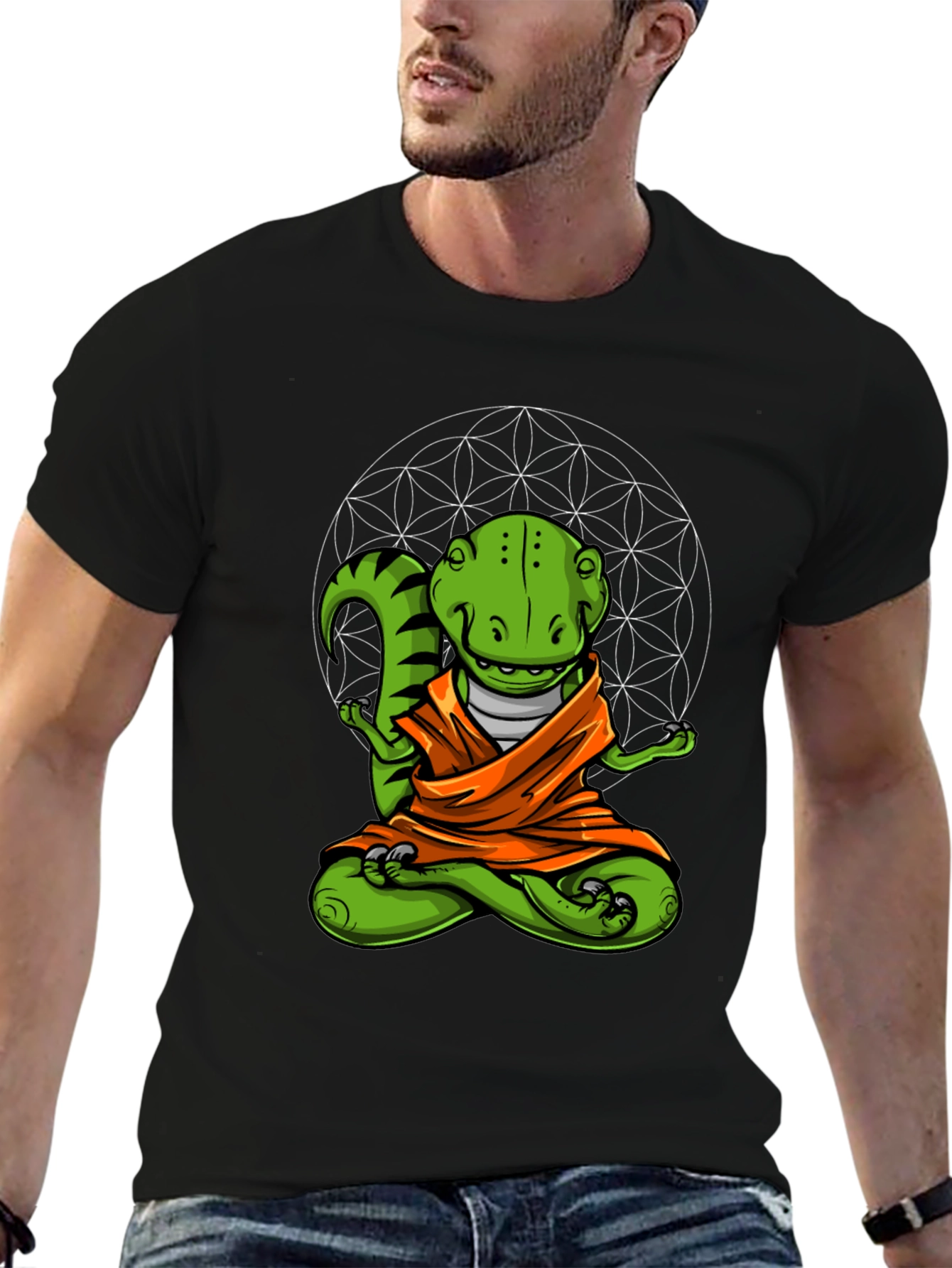 Zen Dino T-Shirt - Meditating Reptile Tee