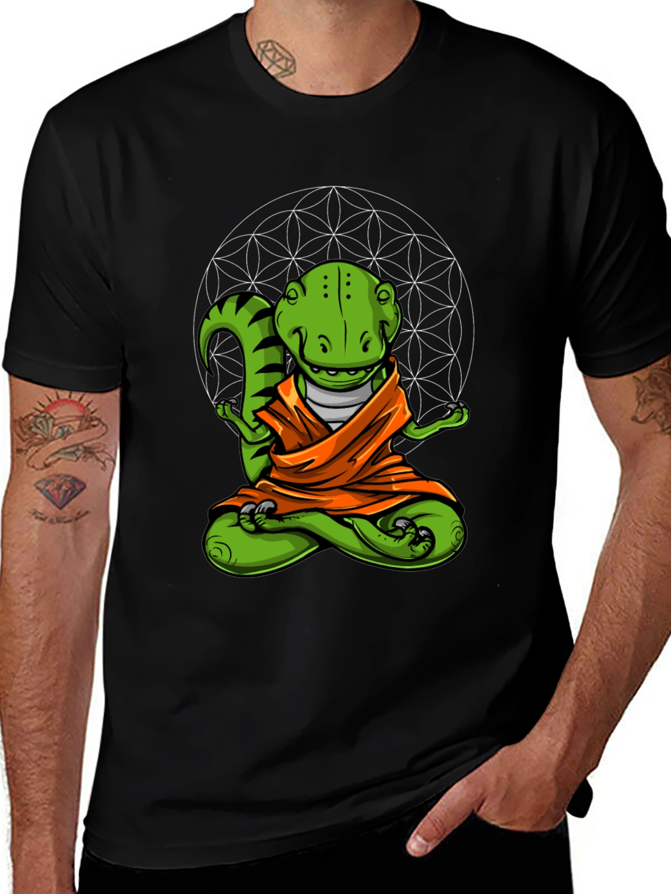 Zen Dino T-Shirt - Meditating Reptile Tee