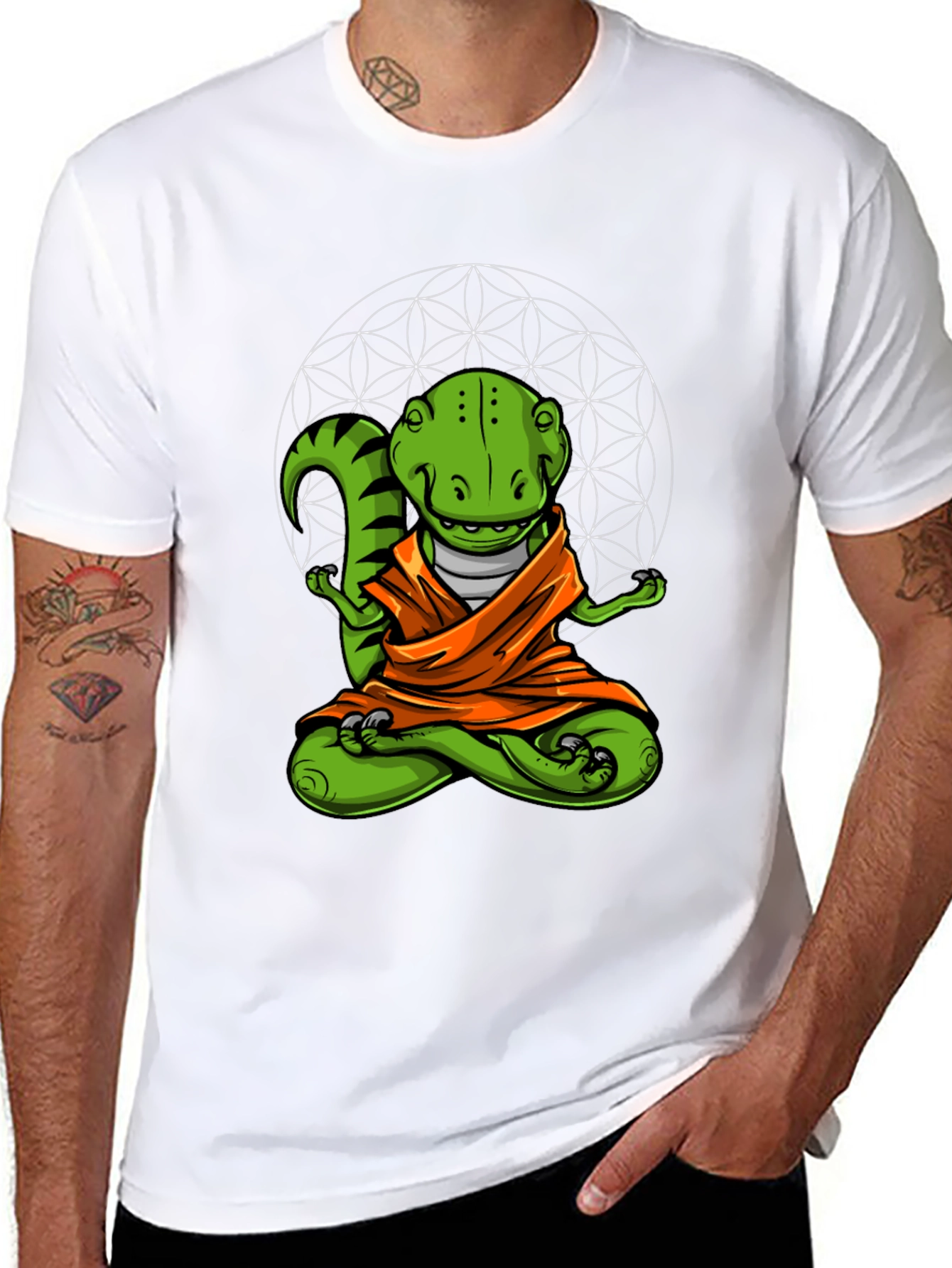 Zen Dino T-Shirt - Meditating Reptile Tee