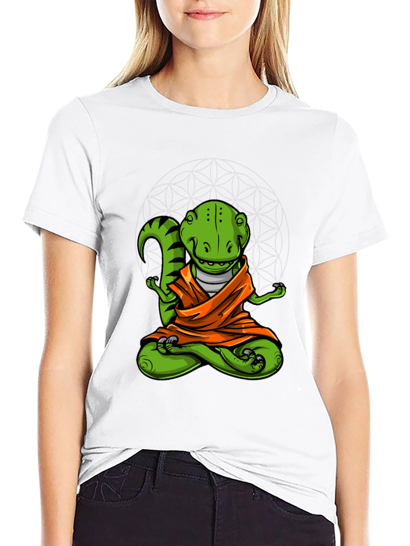 Zen Dino T-Shirt - Meditating Reptile Tee