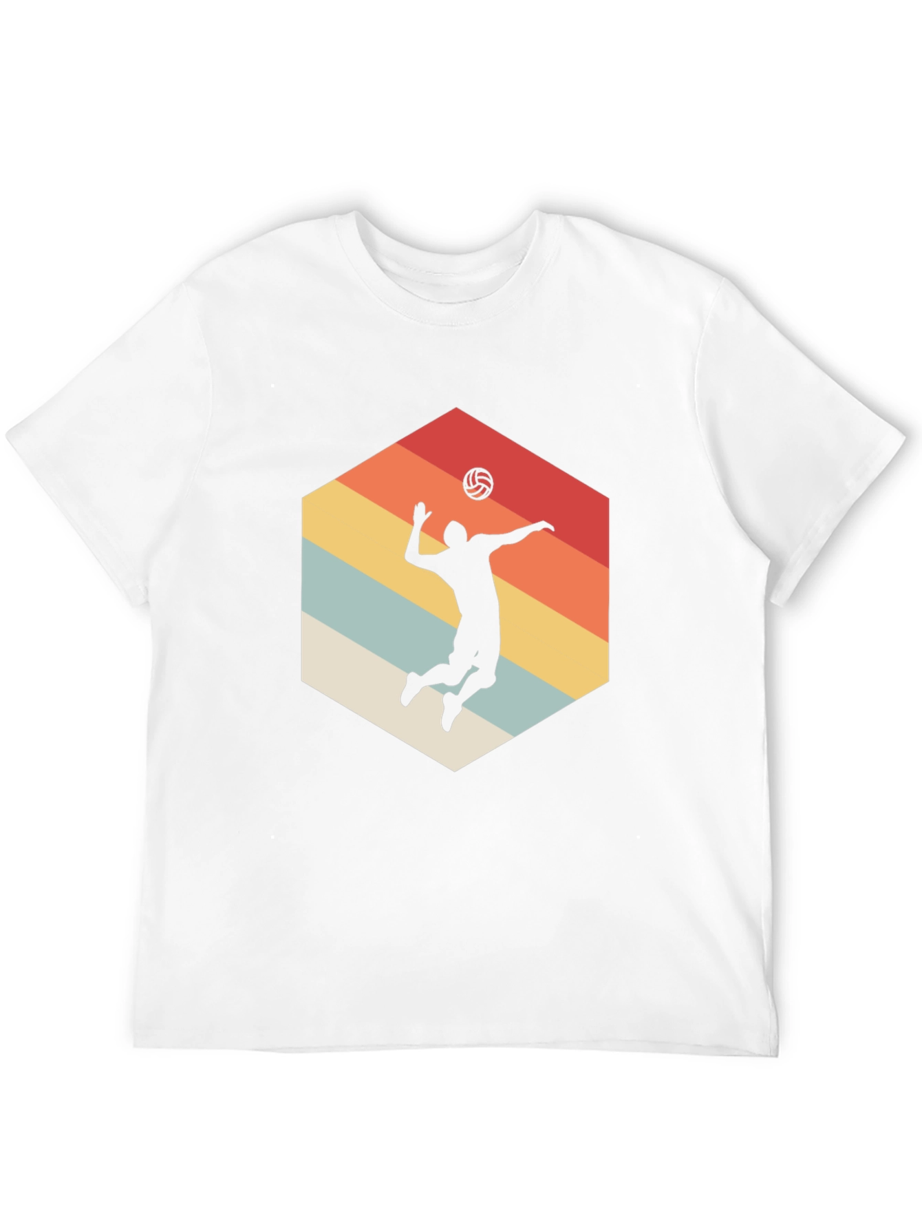 Volleyball Silhouette Graphic Tee - Retro Style