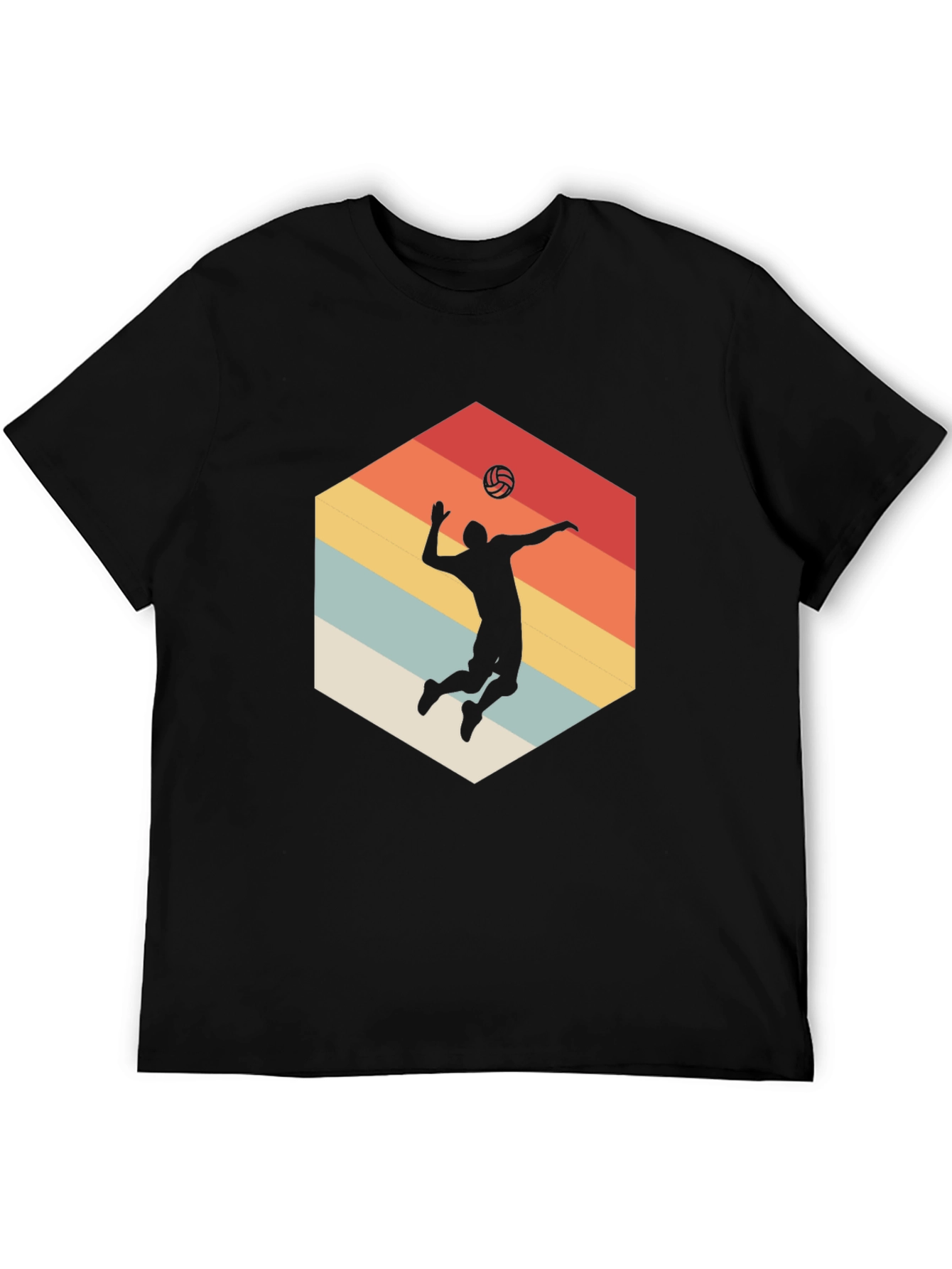 Volleyball Silhouette Graphic Tee - Retro Style