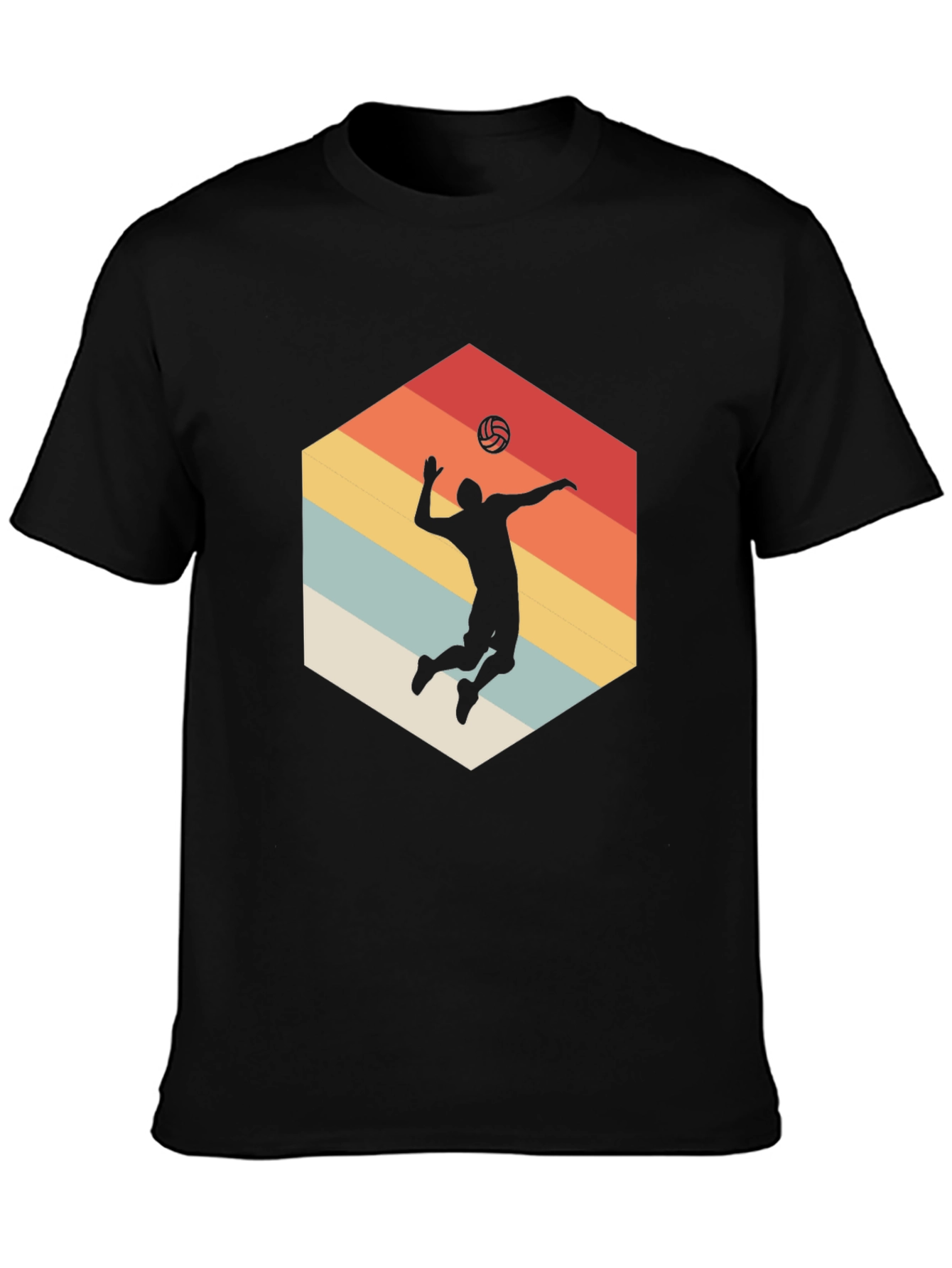 Volleyball Silhouette Graphic Tee - Retro Style