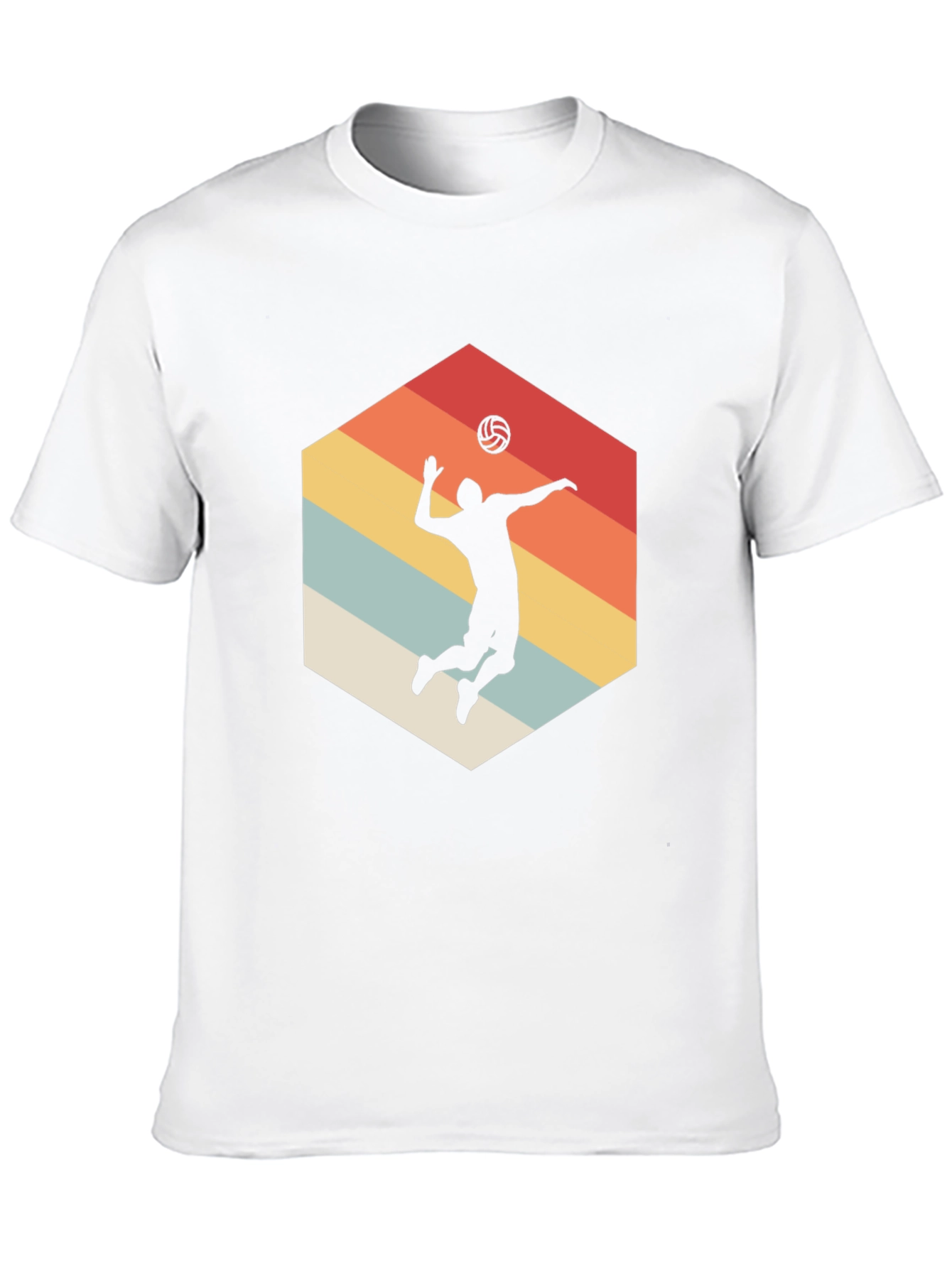 Volleyball Silhouette Graphic Tee - Retro Style