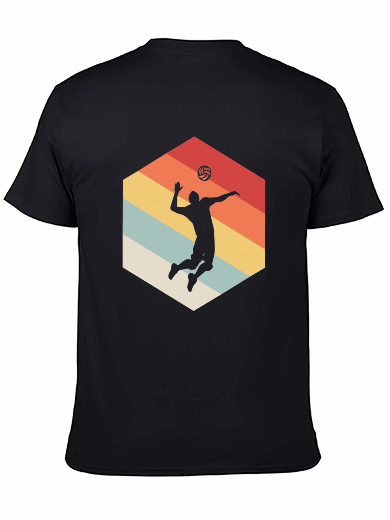 Volleyball Silhouette Graphic Tee - Retro Style