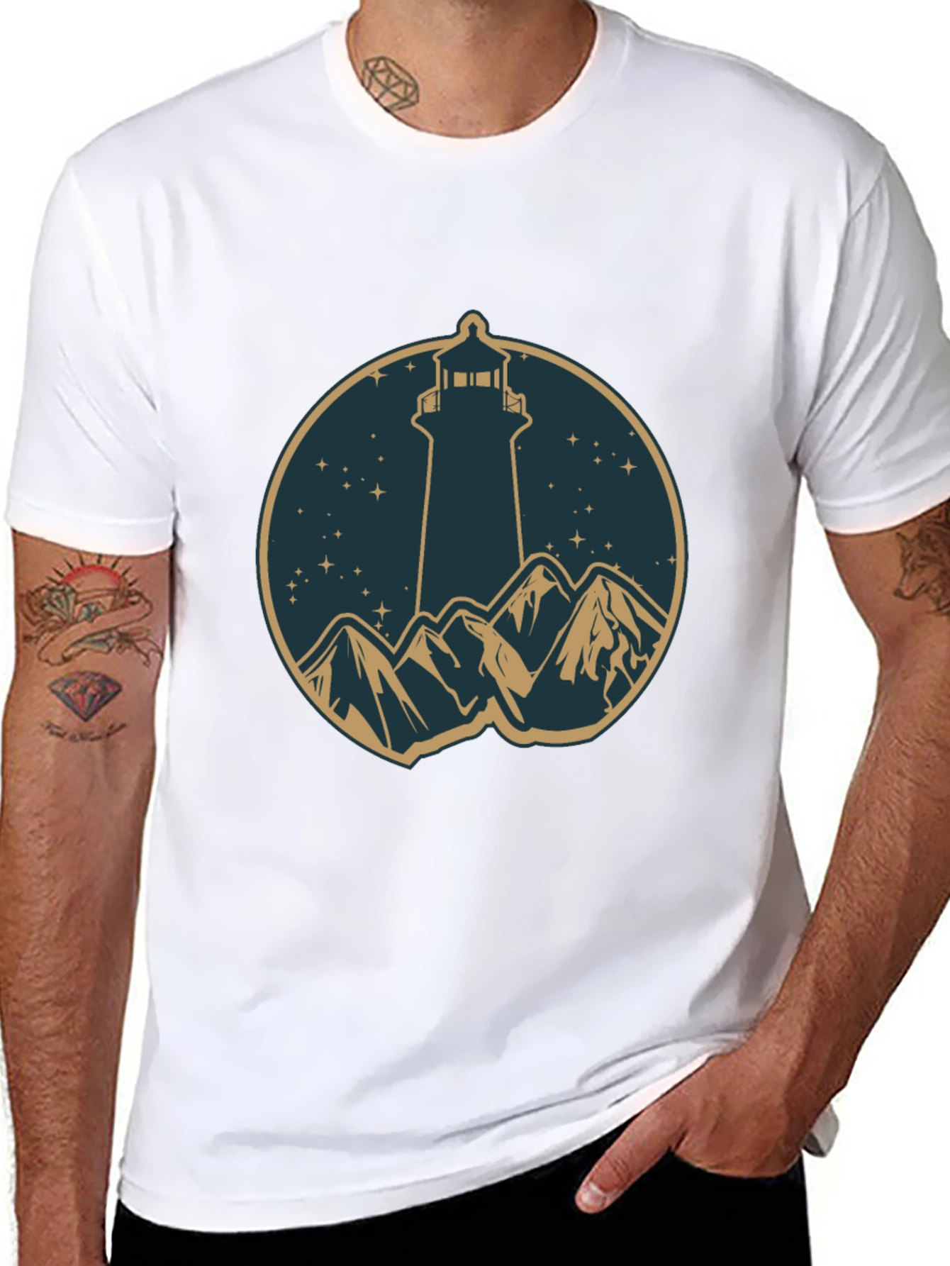 Lighthouse Mountain Graphic T-Shirt