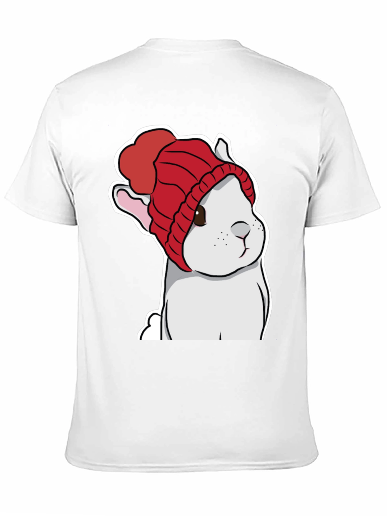 Cute Bunny in Red Knit Hat T-Shirt