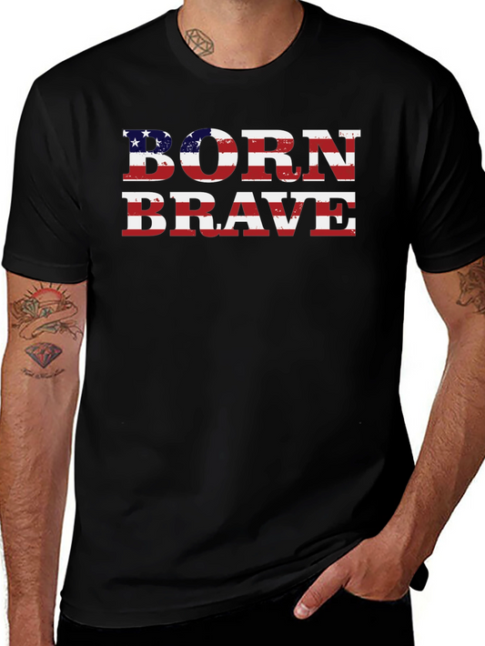Born Brave American Flag Graphic Tee