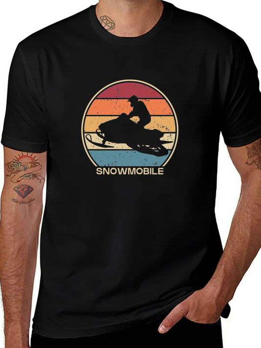 Vintage Snowmobile T-Shirt - Retro Rider Tee