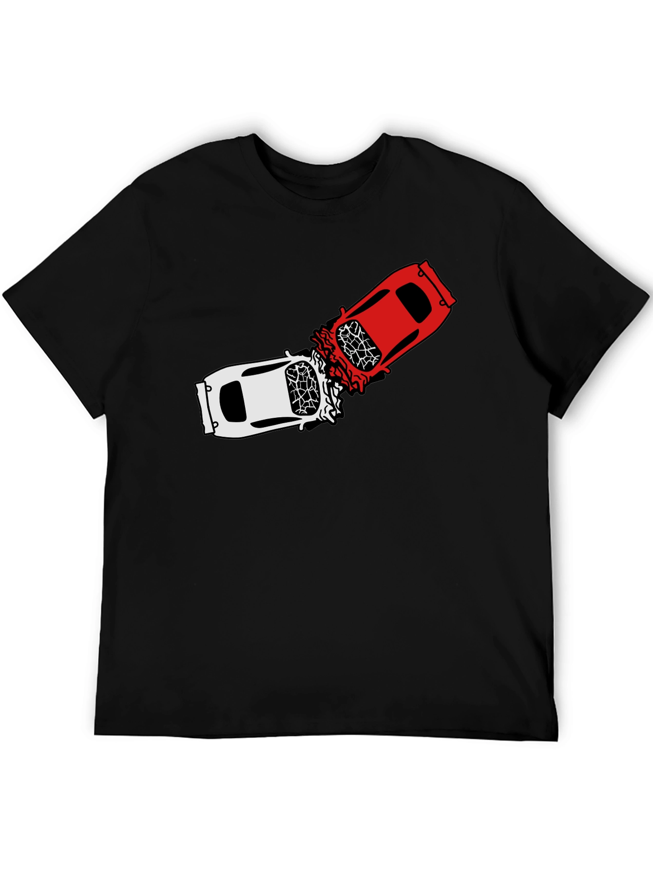 Crashing Cars Black Graphic Tee