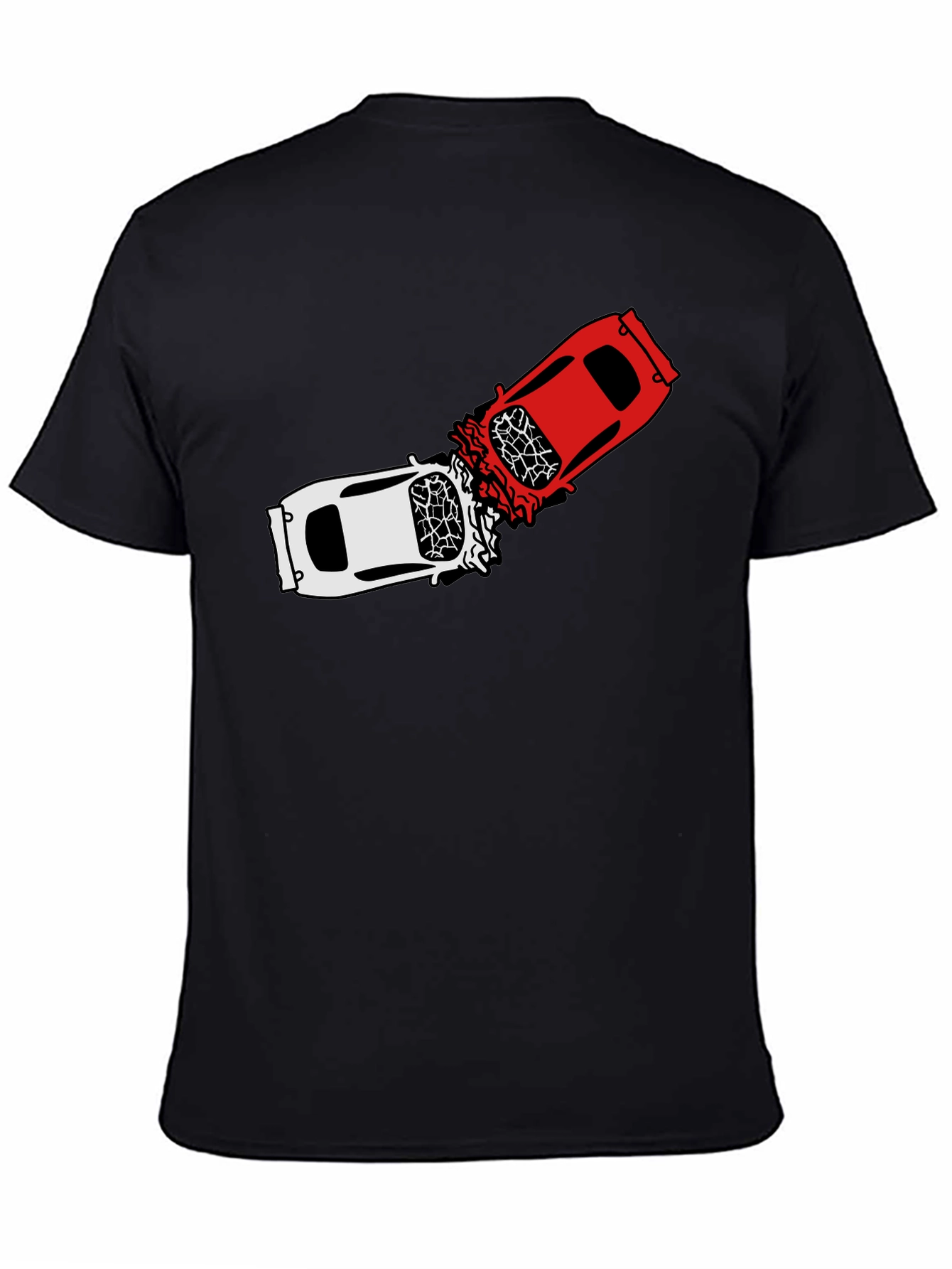 Crashing Cars Black Graphic Tee