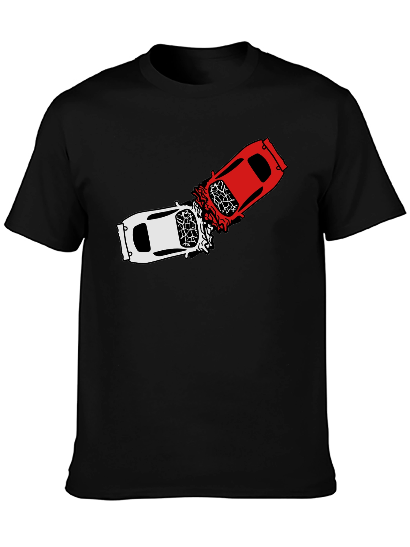 Crashing Cars Black Graphic Tee