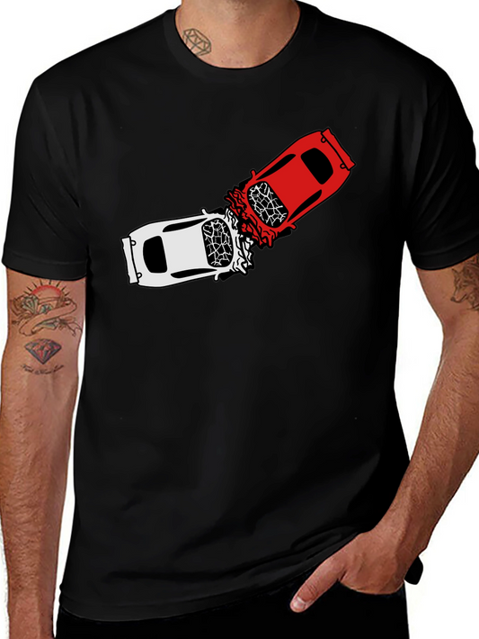 Crashing Cars Black Graphic Tee