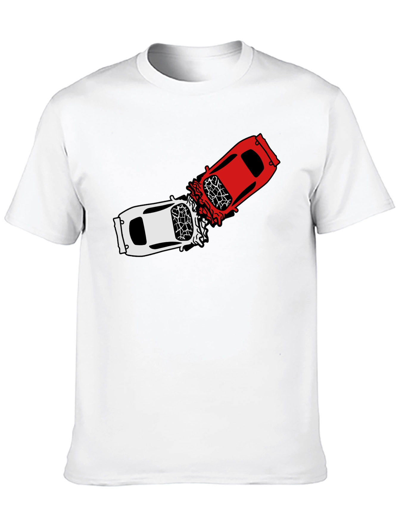 Crashing Cars Black Graphic Tee