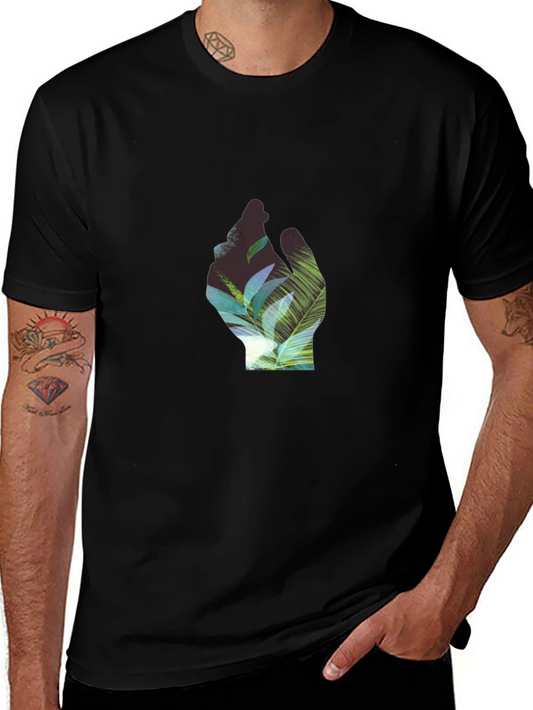 Tropical Hand Graphic Black T-Shirt