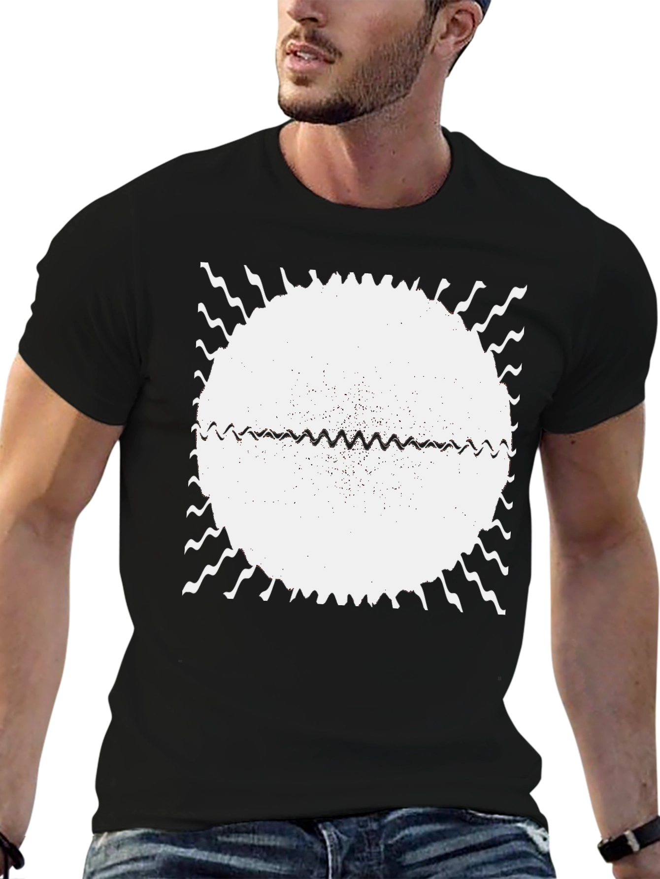 Abstract Graphic Print Black T-Shirt