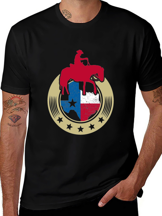 Texas Pride Horse Rider Graphic Tee - Black