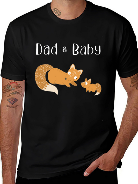 Dad & Baby Fox Matching T-Shirt - Black