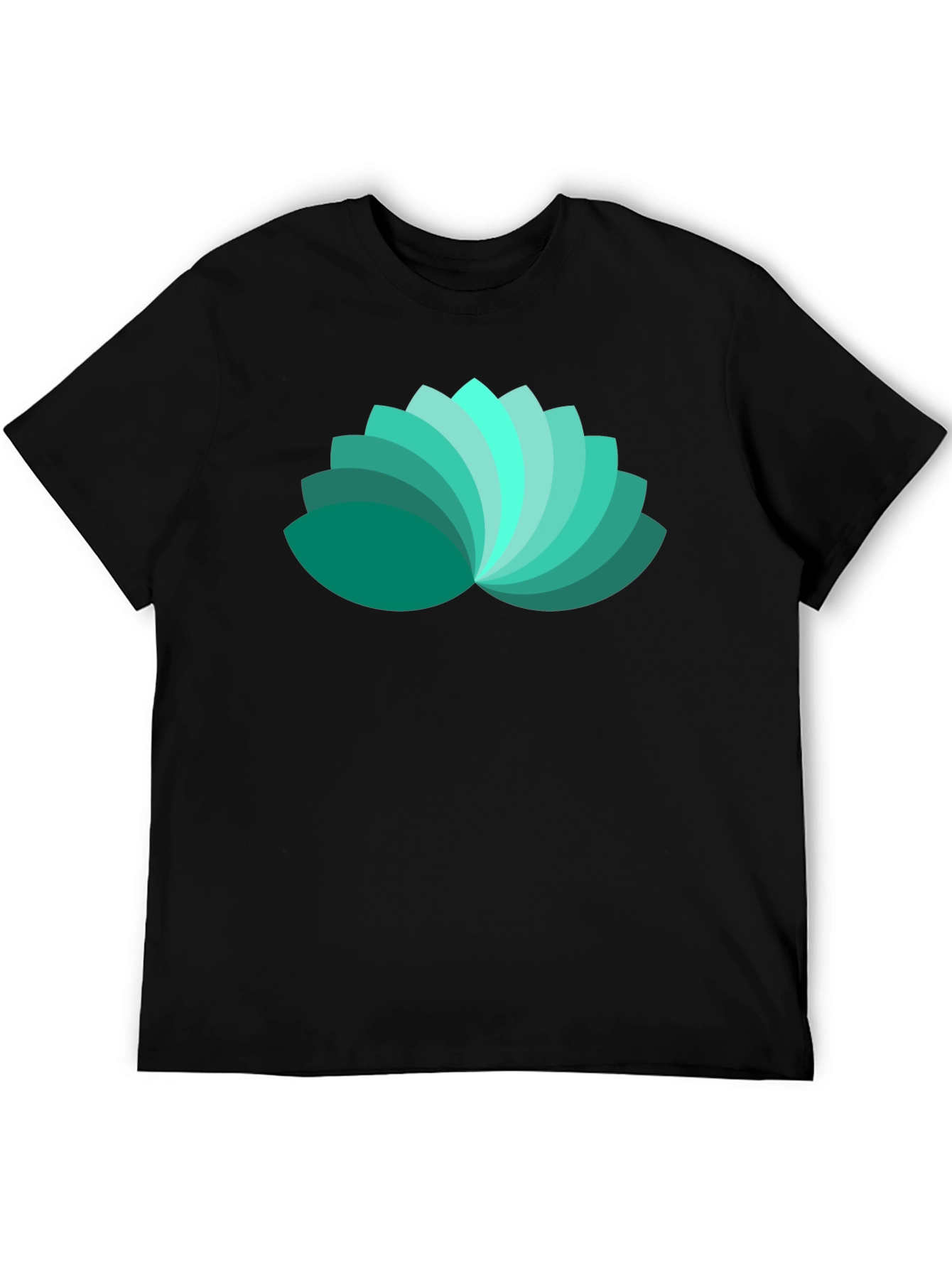 Lotus Petal Graphic Black T-Shirt
