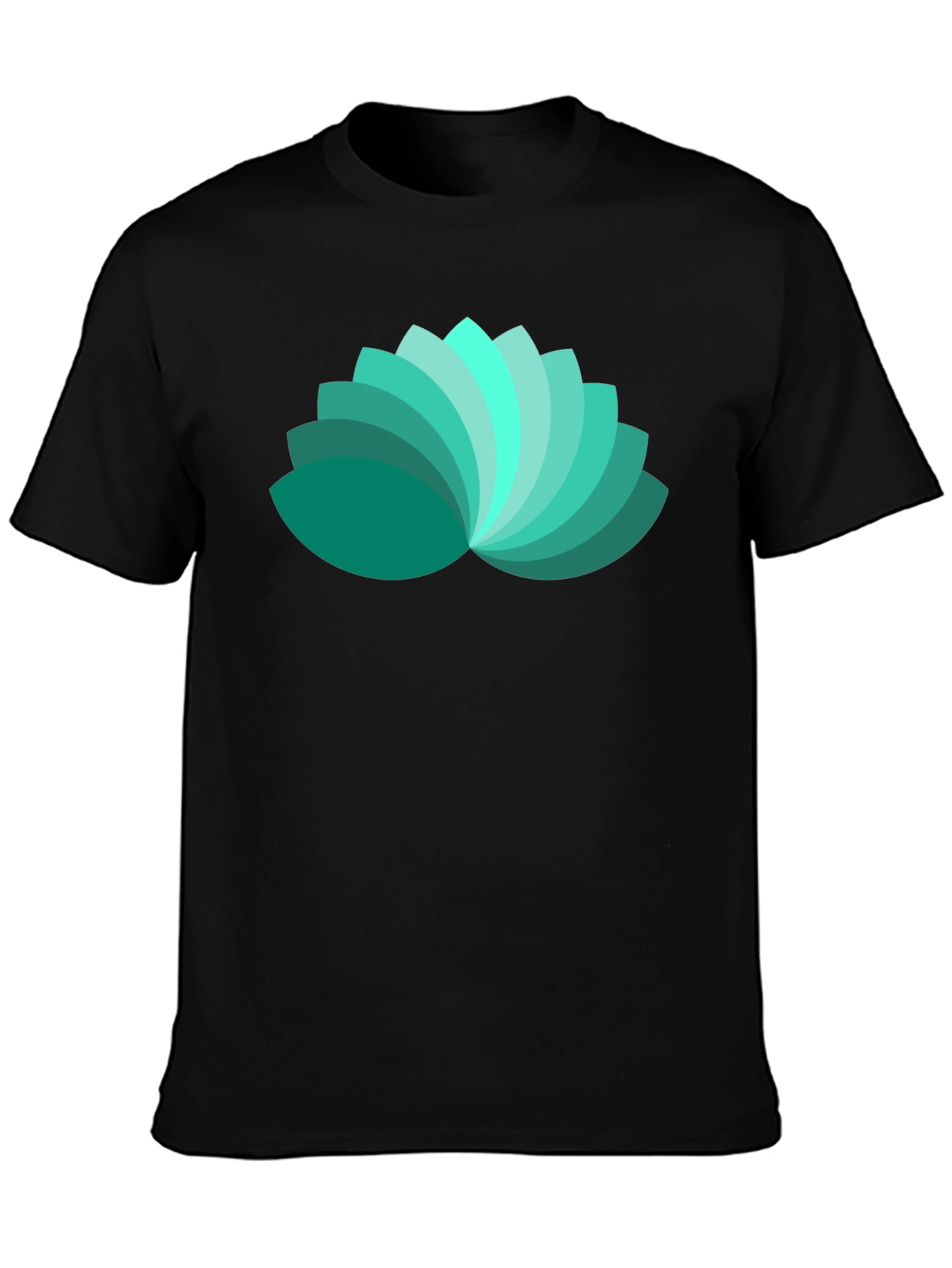 Lotus Petal Graphic Black T-Shirt