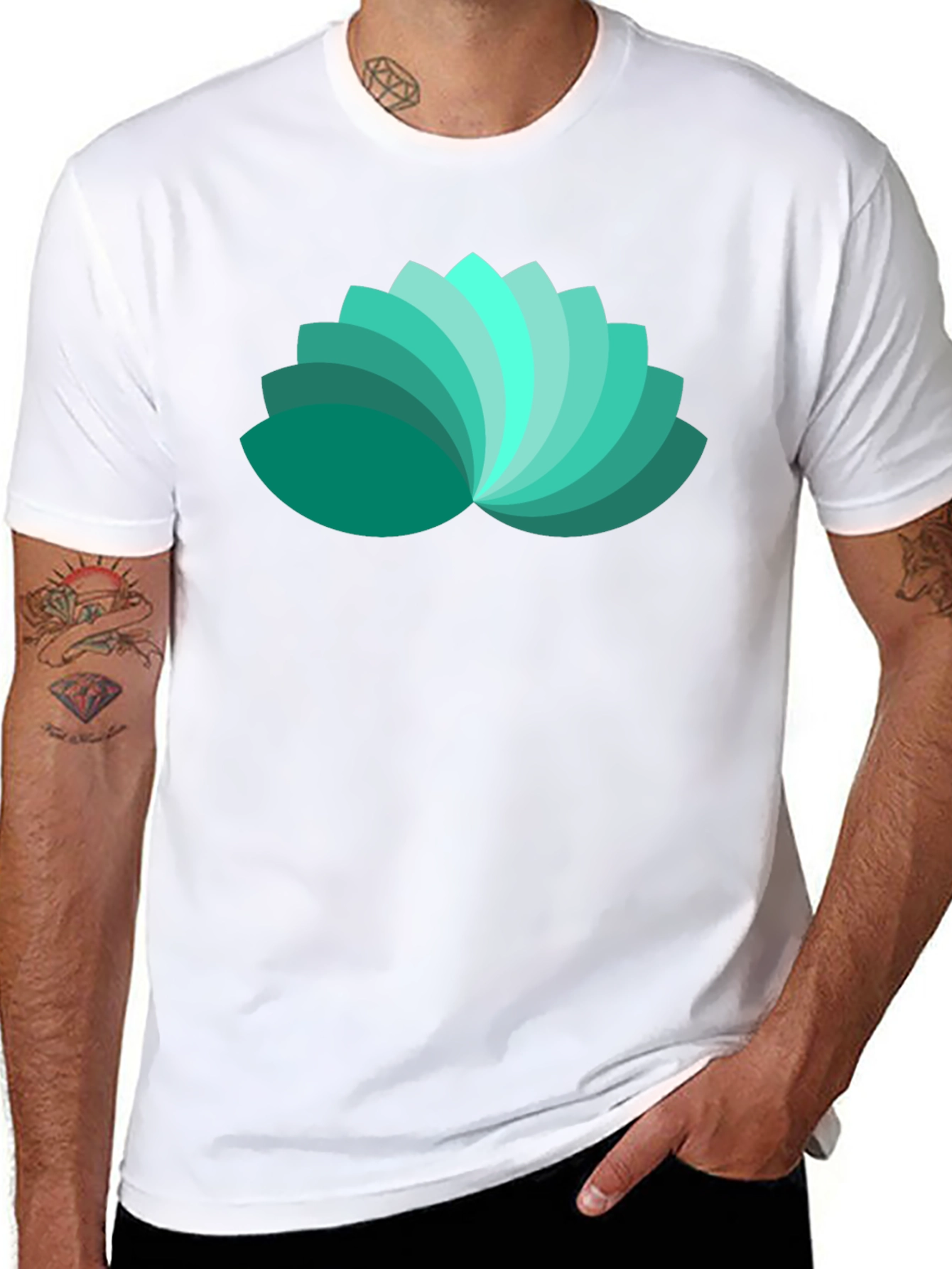 Lotus Petal Graphic Black T-Shirt