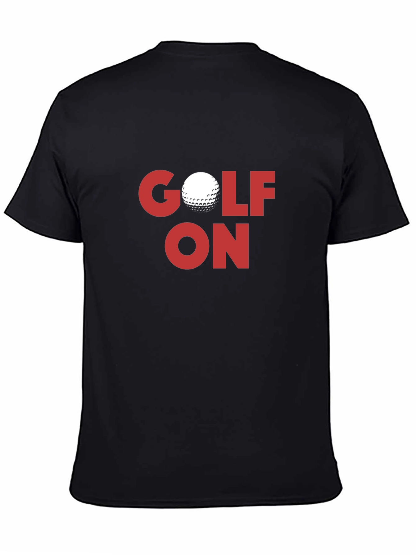 Golf On Graphic Tee - Black Cotton Blend T-Shirt