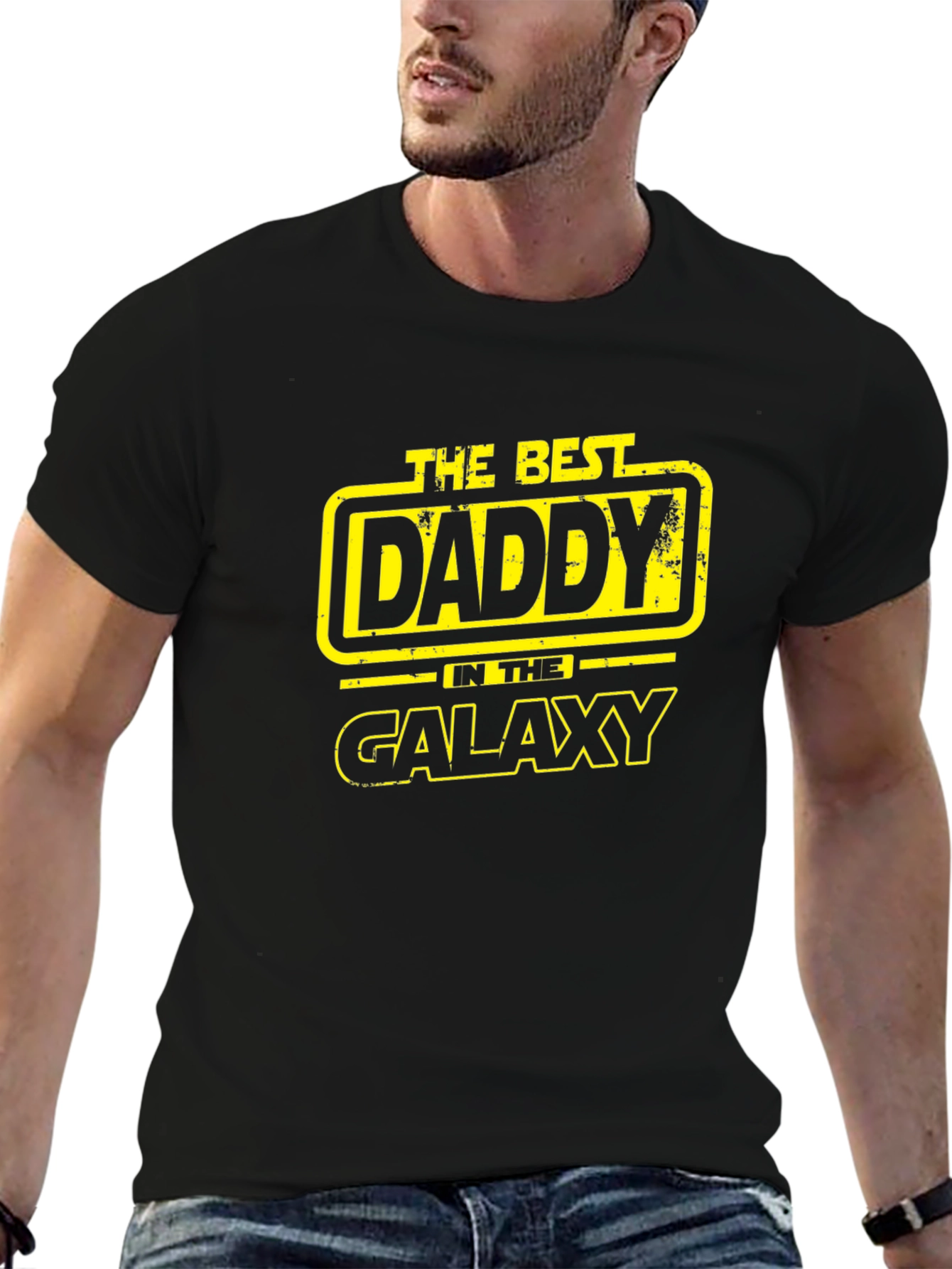 Best Daddy in the Galaxy Black T-Shirt