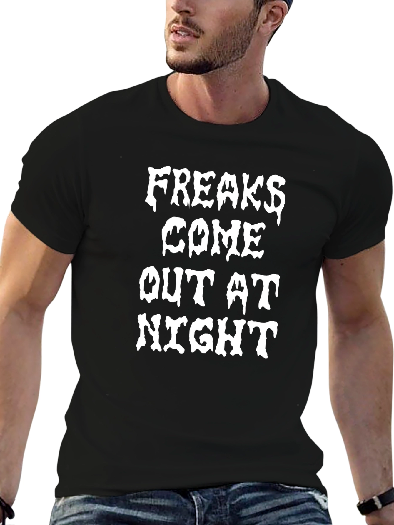 Freaks Come Out at Night Graphic Tee - Black