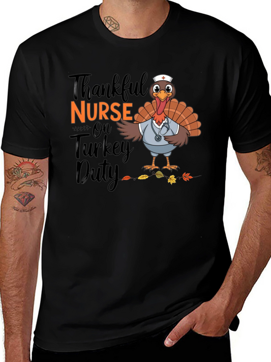 Thankful Nurse Turkey Duty T-Shirt