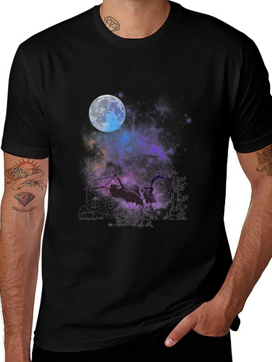 Moon & Galaxy Black T-Shirt