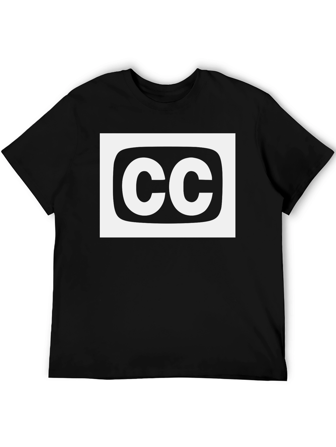 Closed Caption T-Shirt: Black Cotton White CC Logo