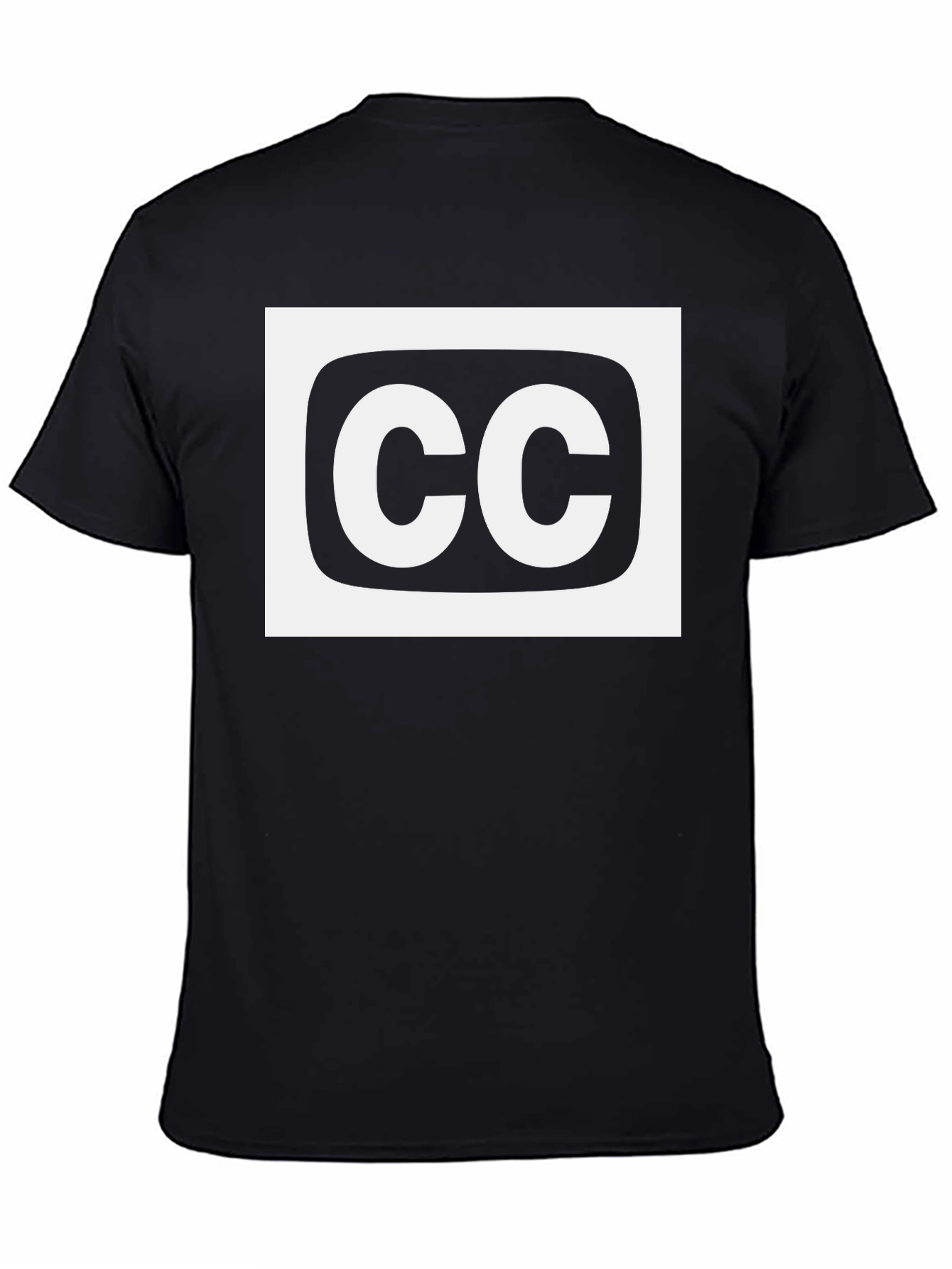 Closed Caption T-Shirt: Black Cotton White CC Logo