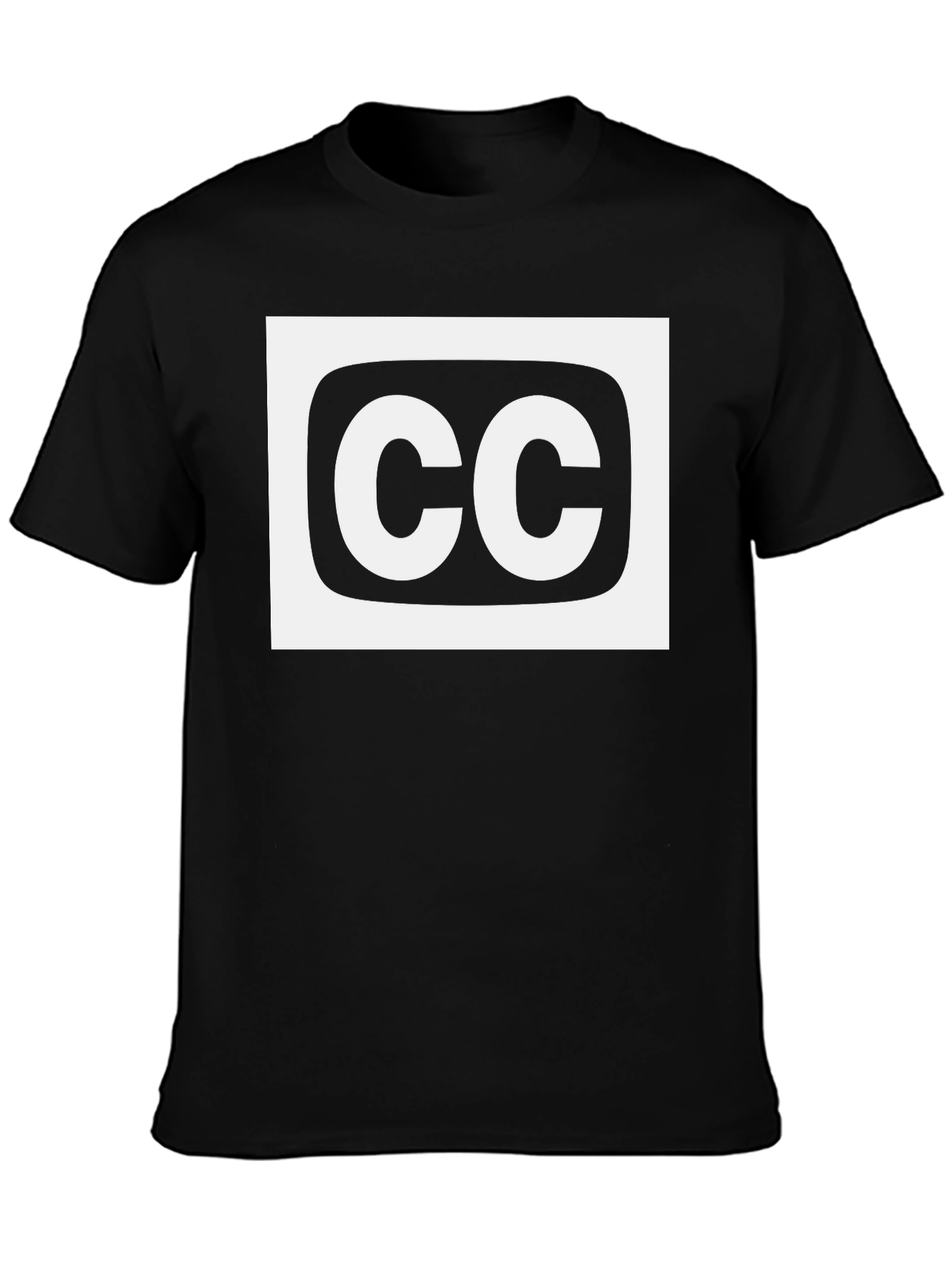 Closed Caption T-Shirt: Black Cotton White CC Logo