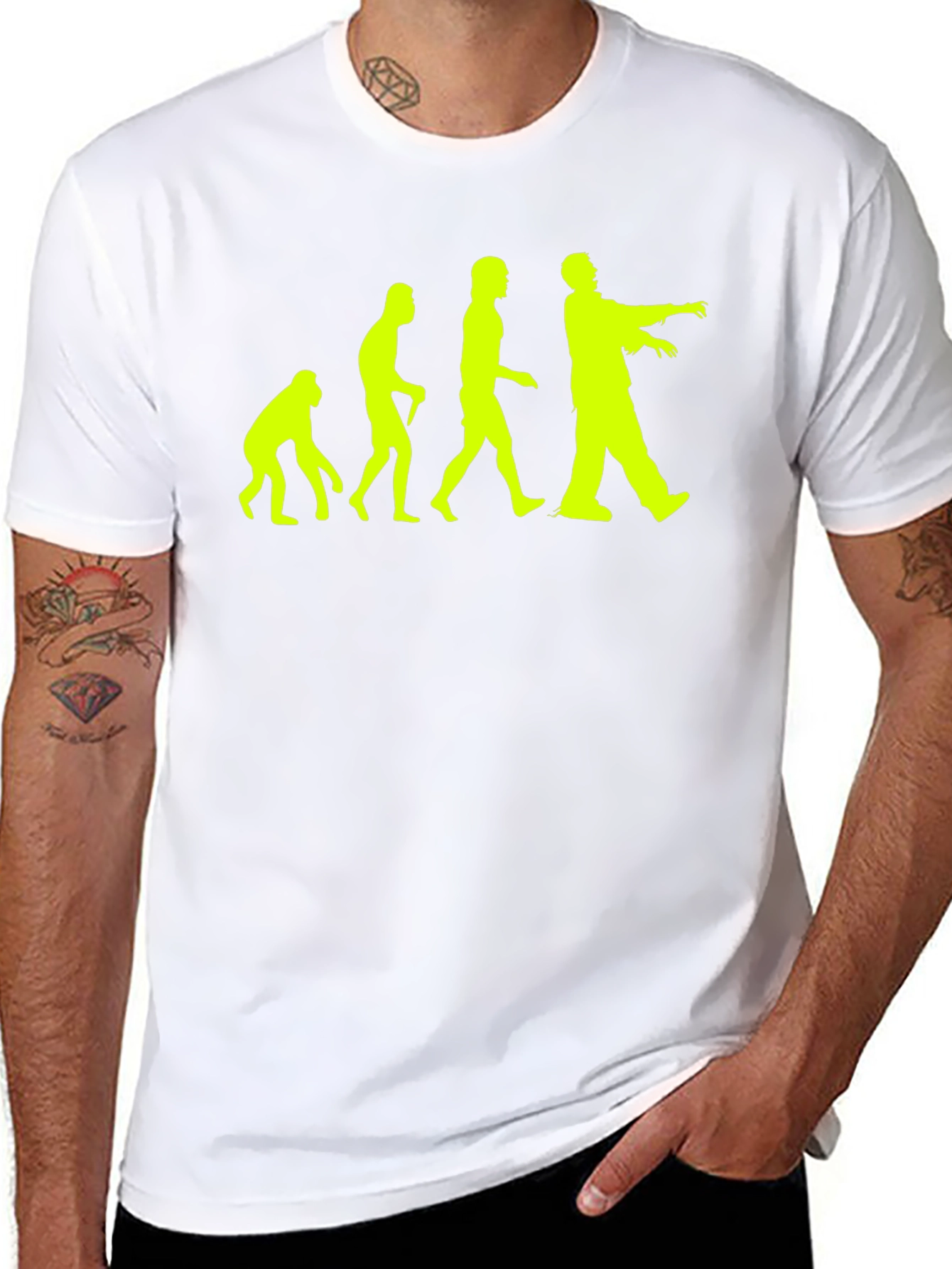 Zombie Evolution Graphic Tee - Black Cotton T-Shirt