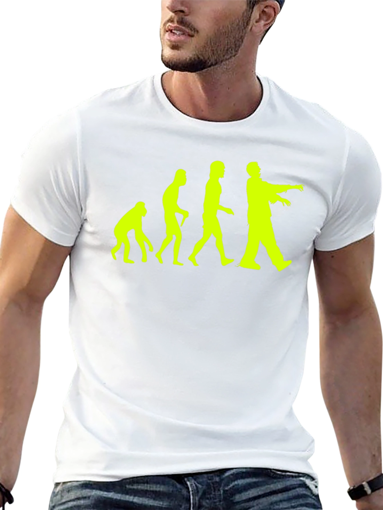 Zombie Evolution Graphic Tee - Black Cotton T-Shirt