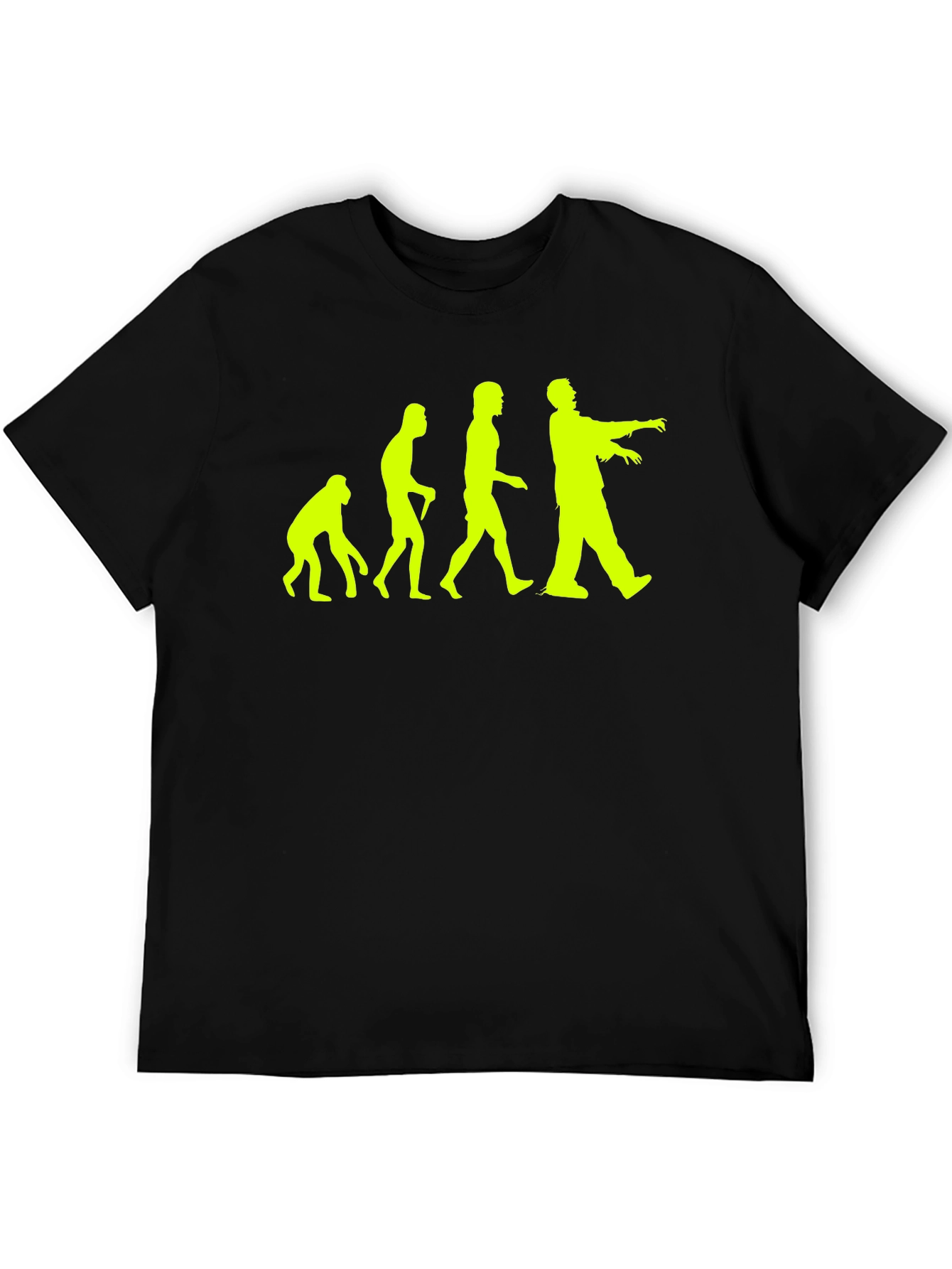 Zombie Evolution Graphic Tee - Black Cotton T-Shirt