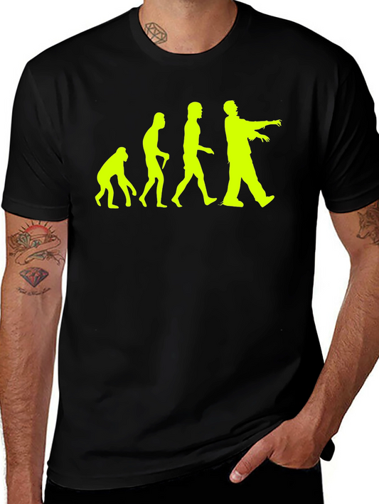 Zombie Evolution Graphic Tee - Black Cotton T-Shirt