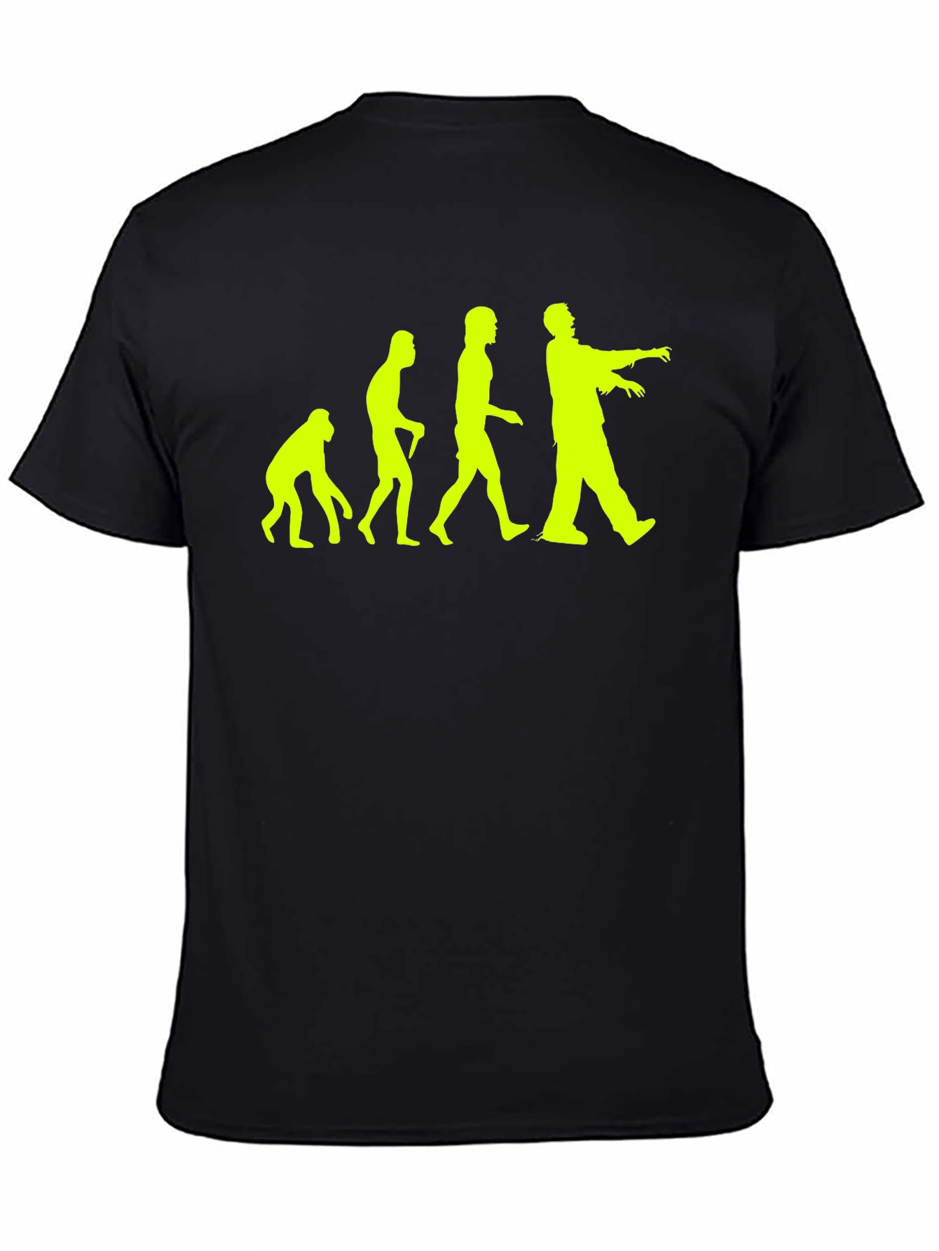 Zombie Evolution Graphic Tee - Black Cotton T-Shirt