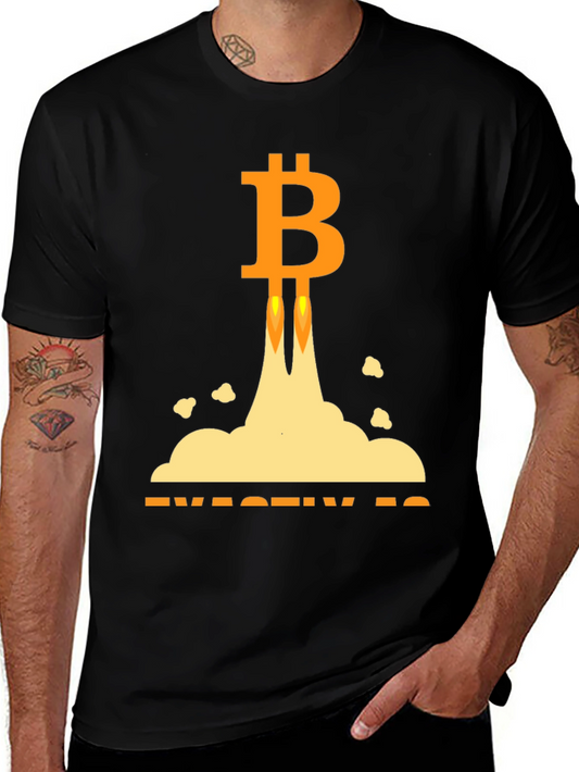 Bitcoin Rocket Launch Black T-Shirt
