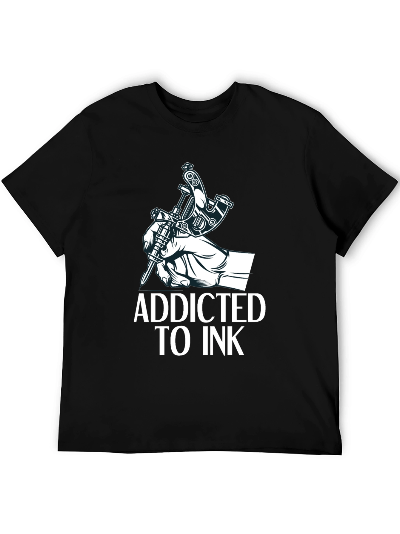 Addicted to Ink Tattoo Machine Graphic Tee - Black