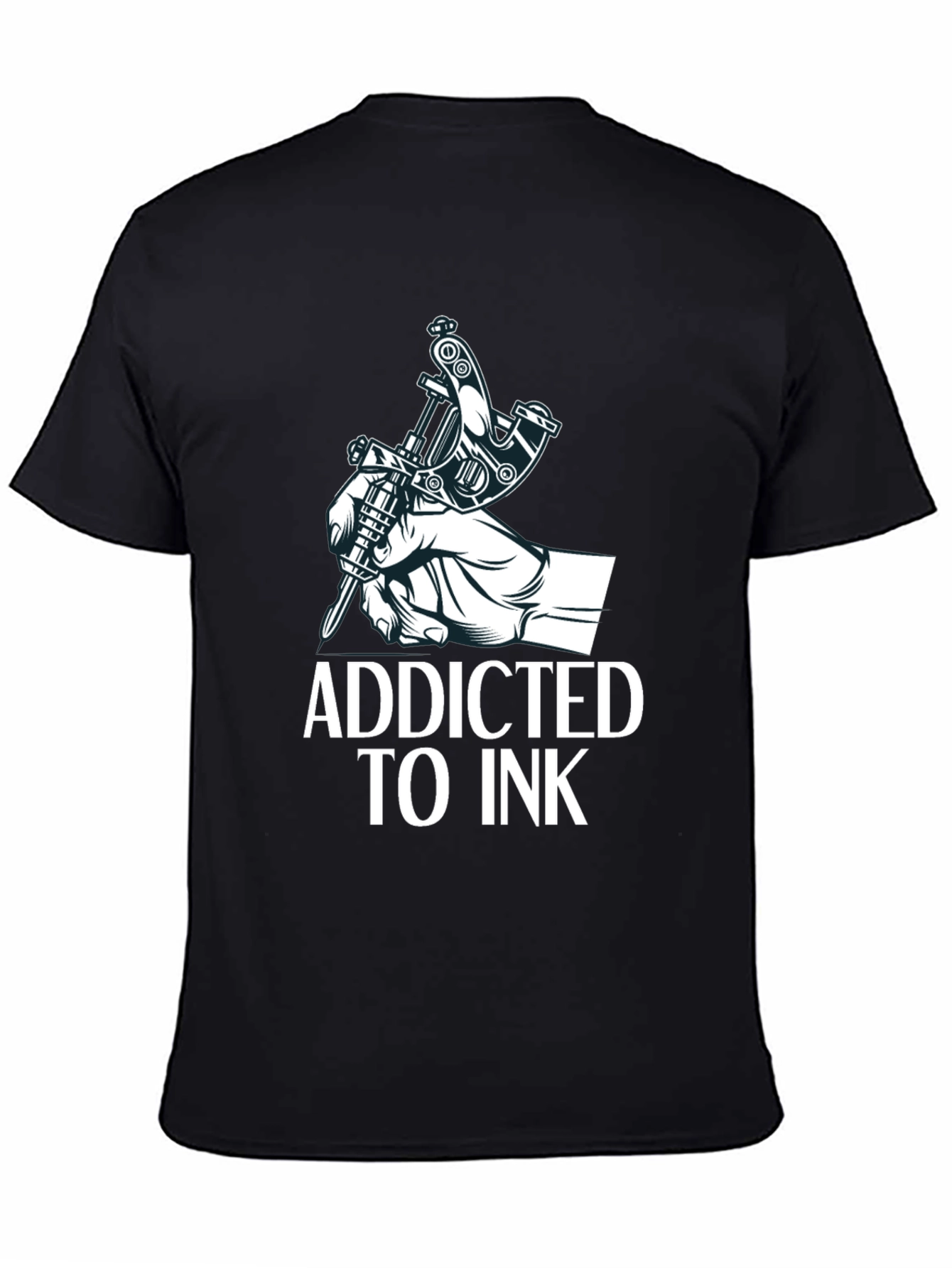Addicted to Ink Tattoo Machine Graphic Tee - Black