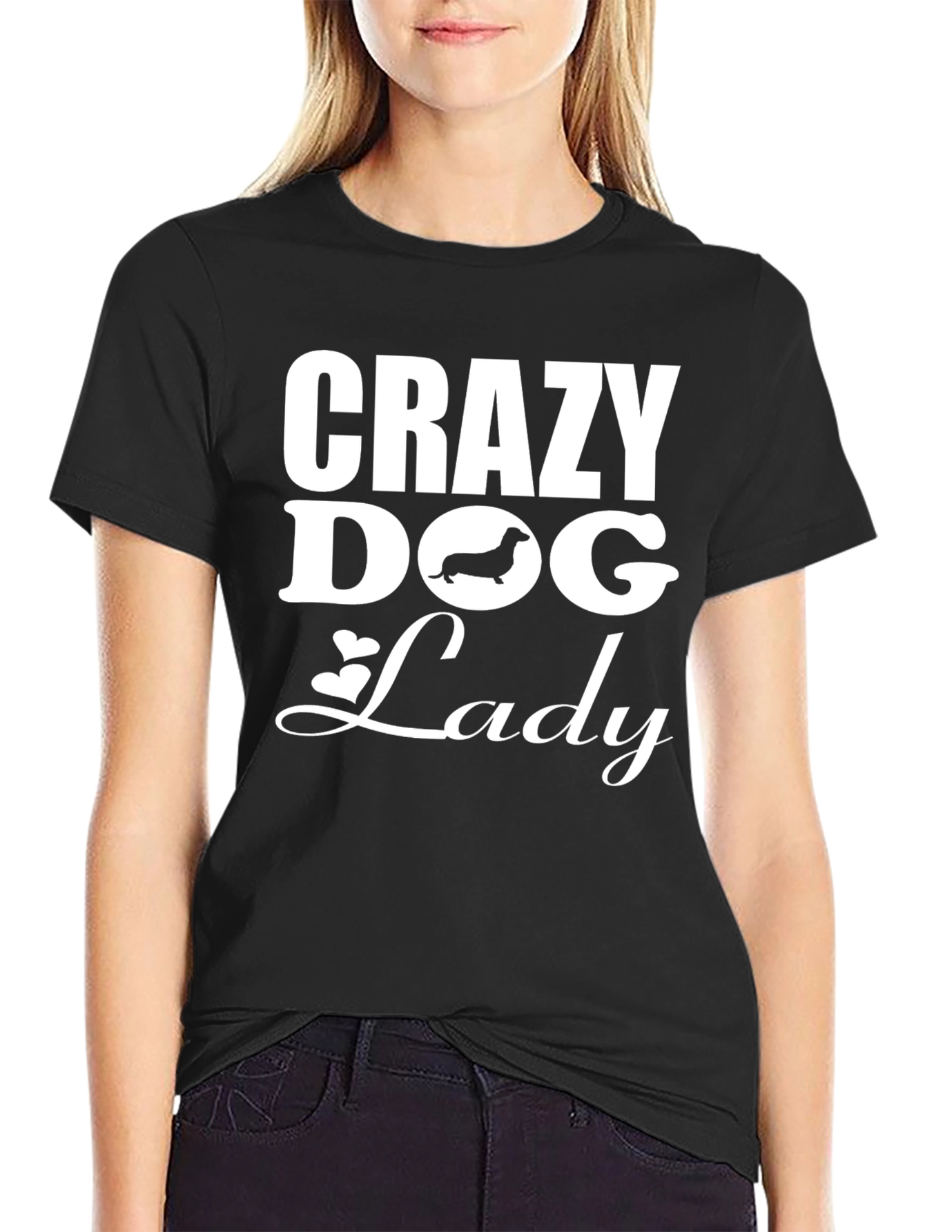 Crazy Dog Lady T-Shirt - Dachshund Love
