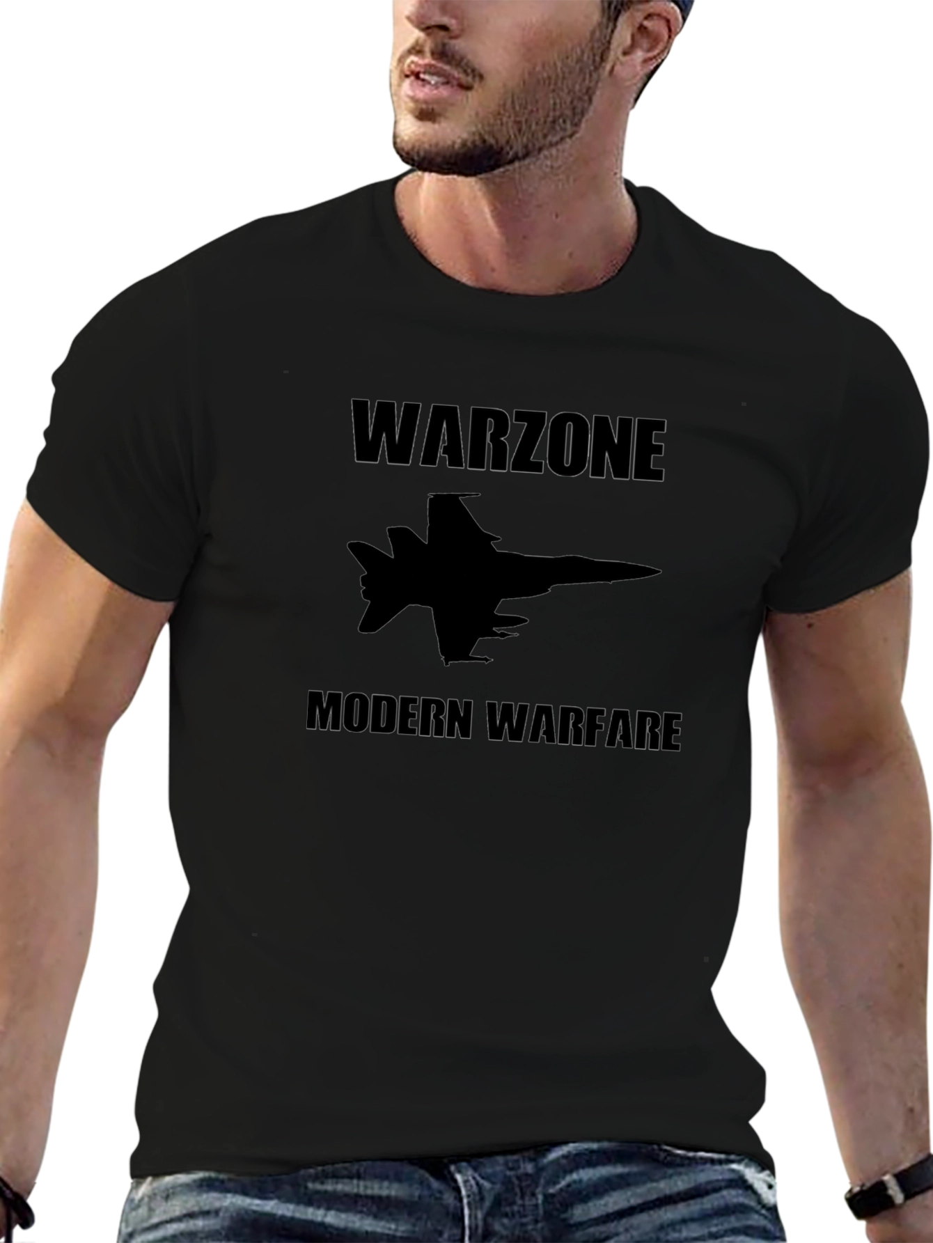 Warzone Modern Warfare Jet Fighter Black T-Shirt