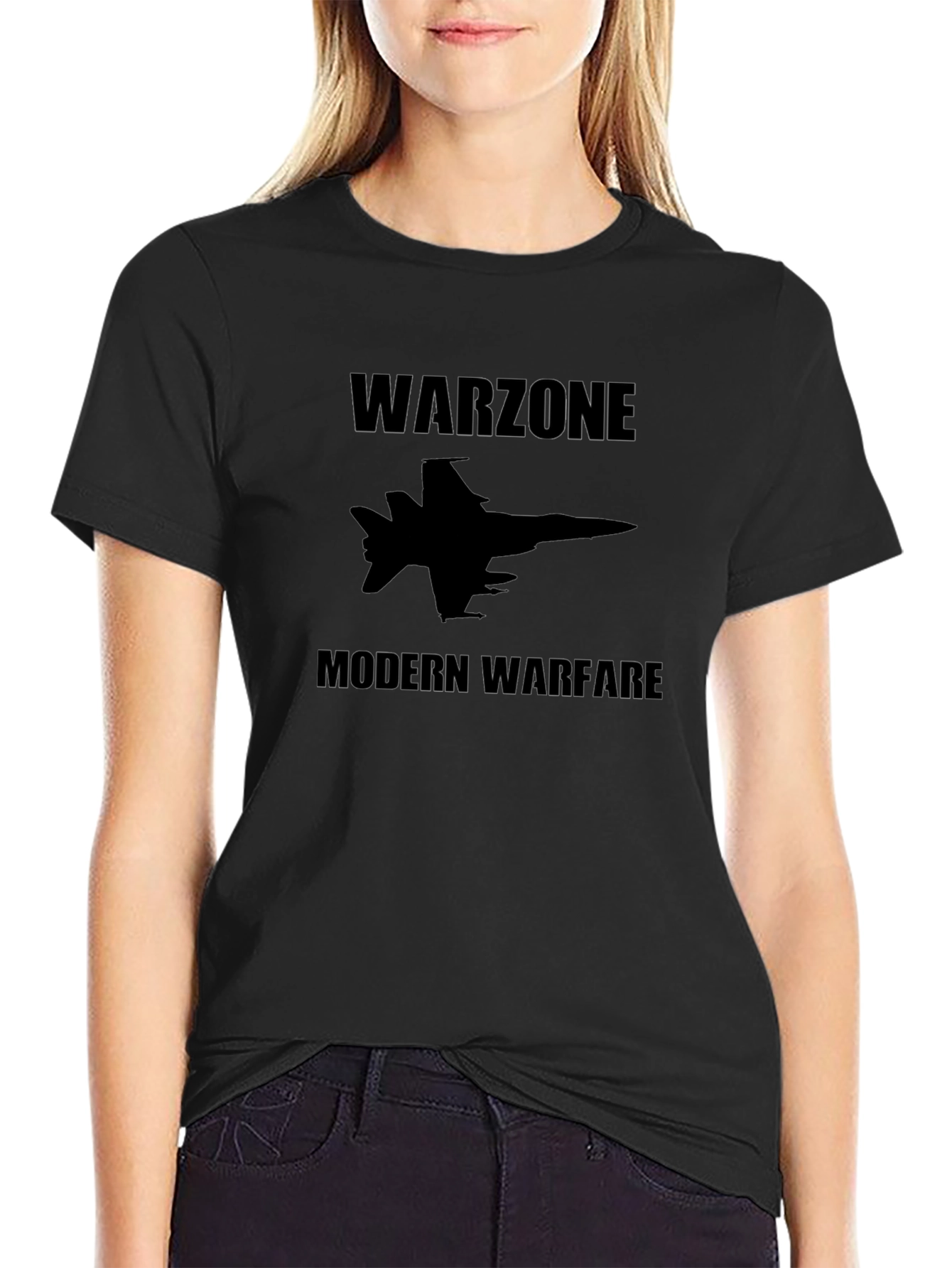 Warzone Modern Warfare Jet Fighter Black T-Shirt